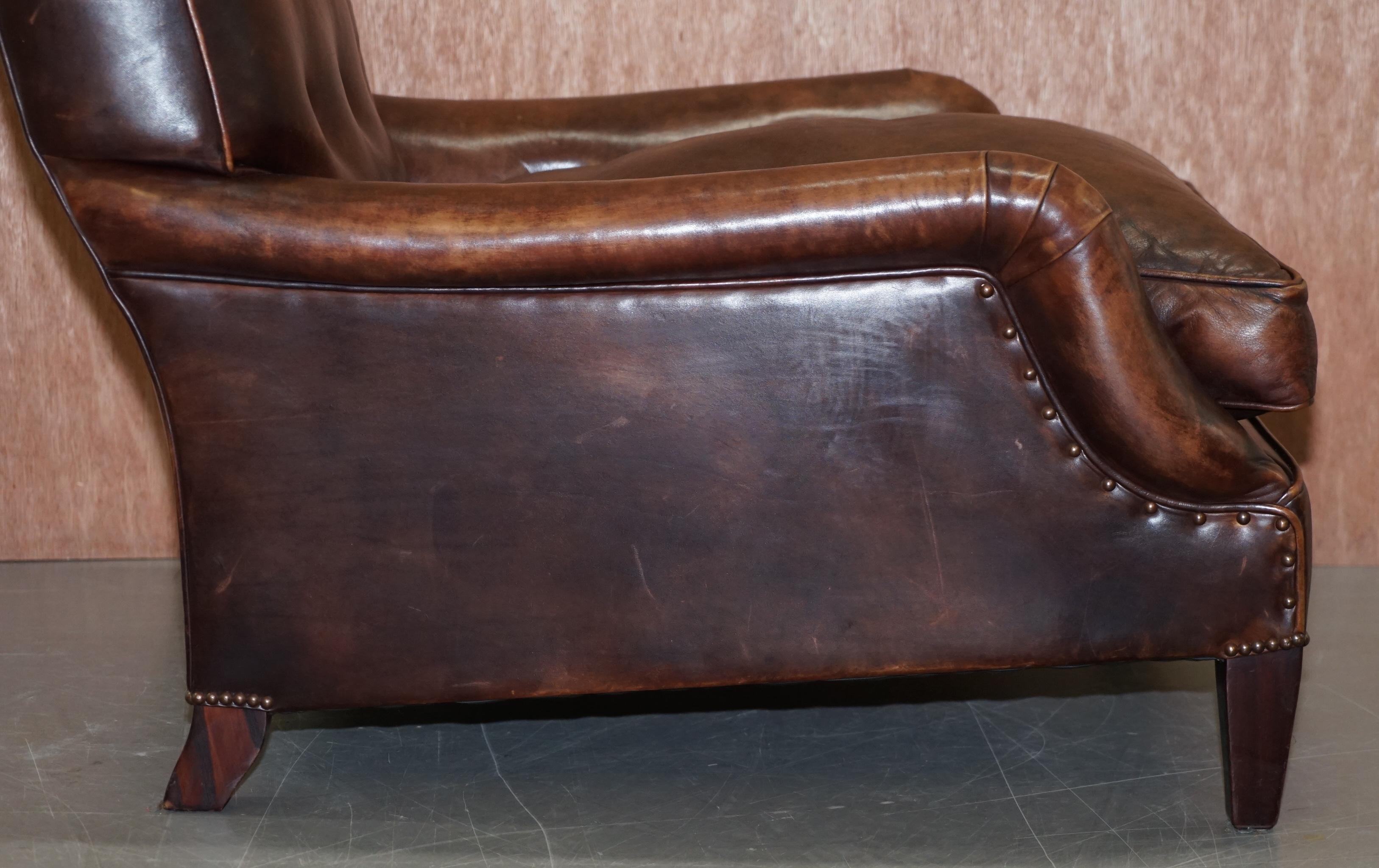 George Smith Lennagan Heritage Brown Leather Armchair Chesterfield 2