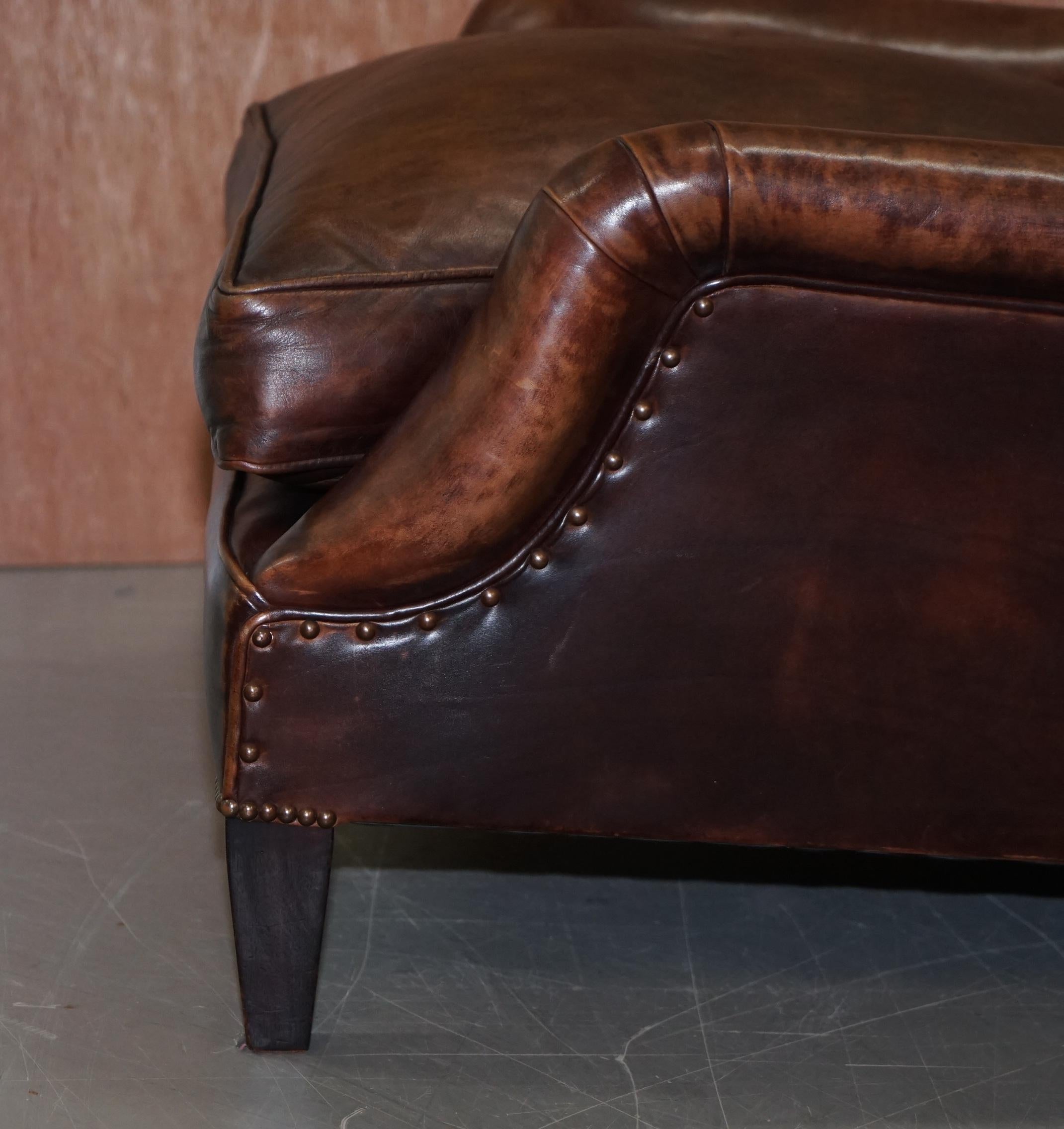 George Smith Lennagan Heritage Brown Leather Armchair Chesterfield 8