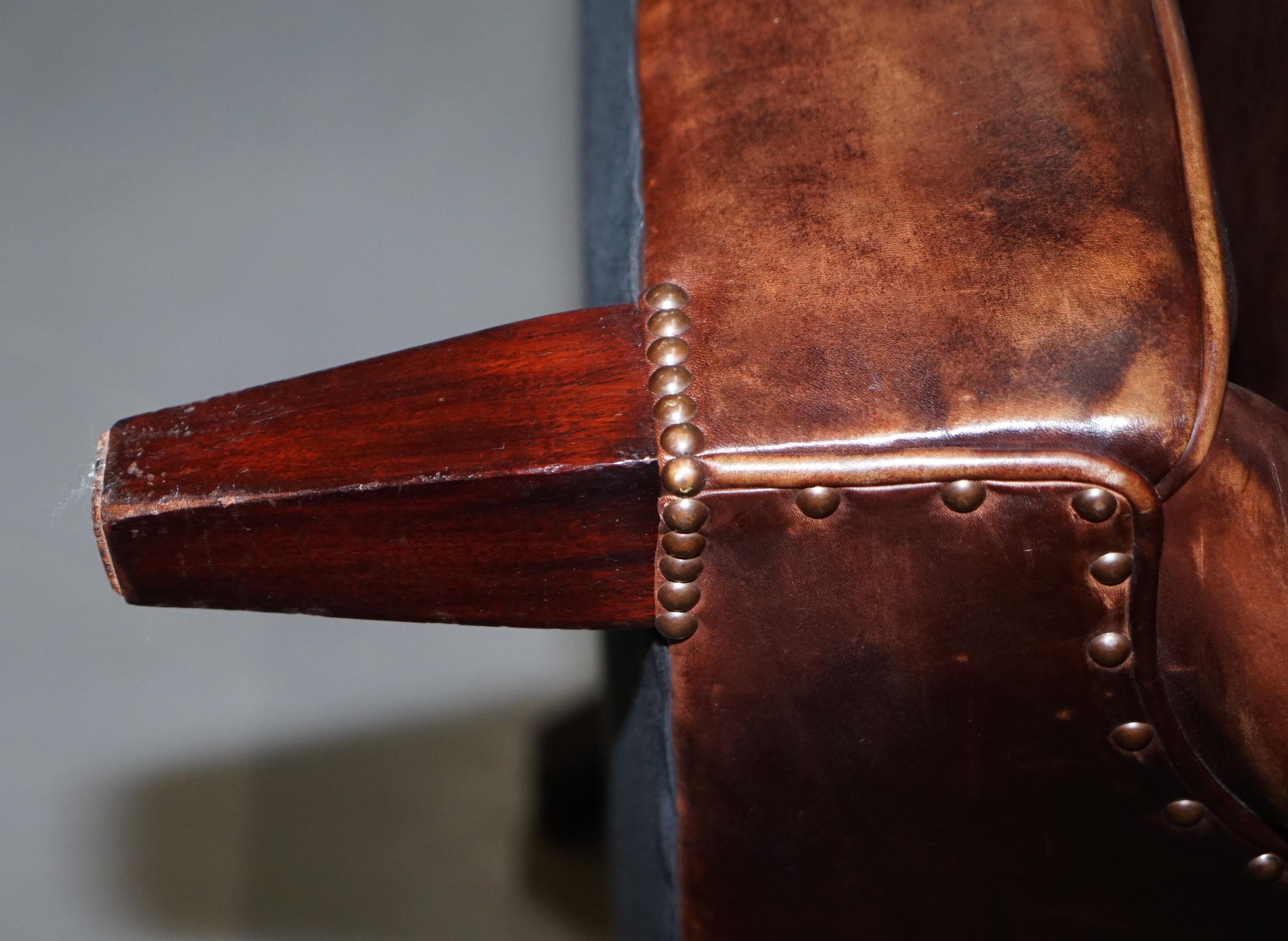 George Smith Lennagan Heritage Brown Leather Armchair Chesterfield 10
