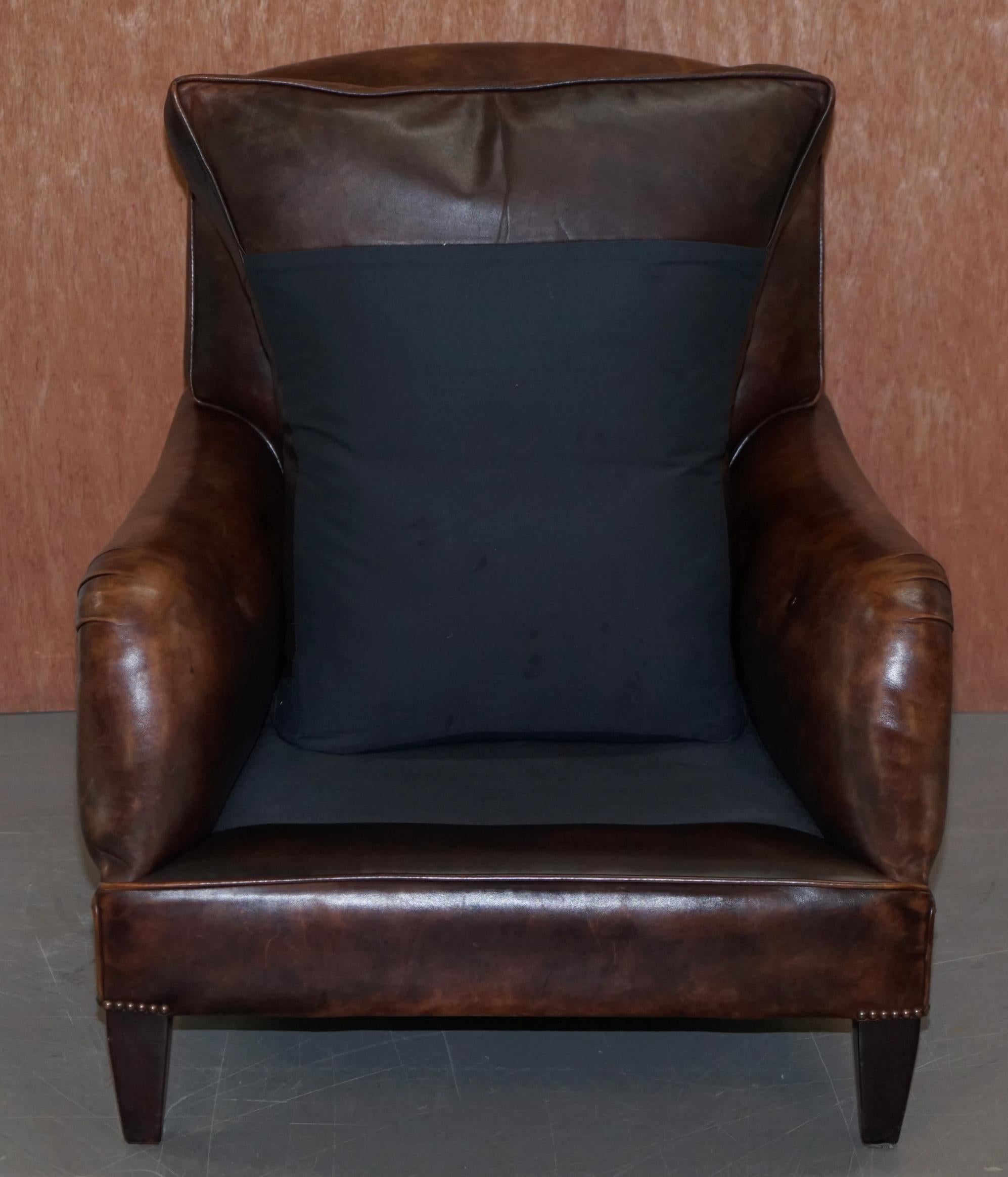 20th Century George Smith Lennagan Heritage Brown Leather Armchair Chesterfield