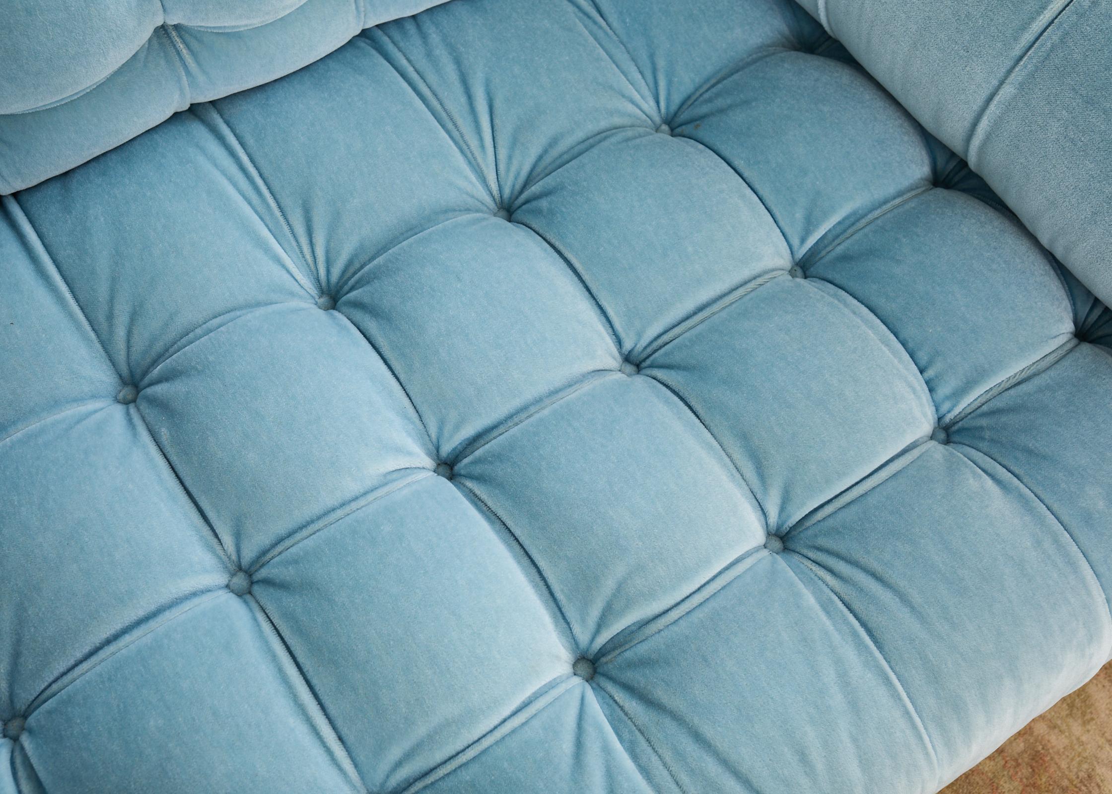 George Smith Mohair Samt Ottomane Sofa Banquette im Angebot 4