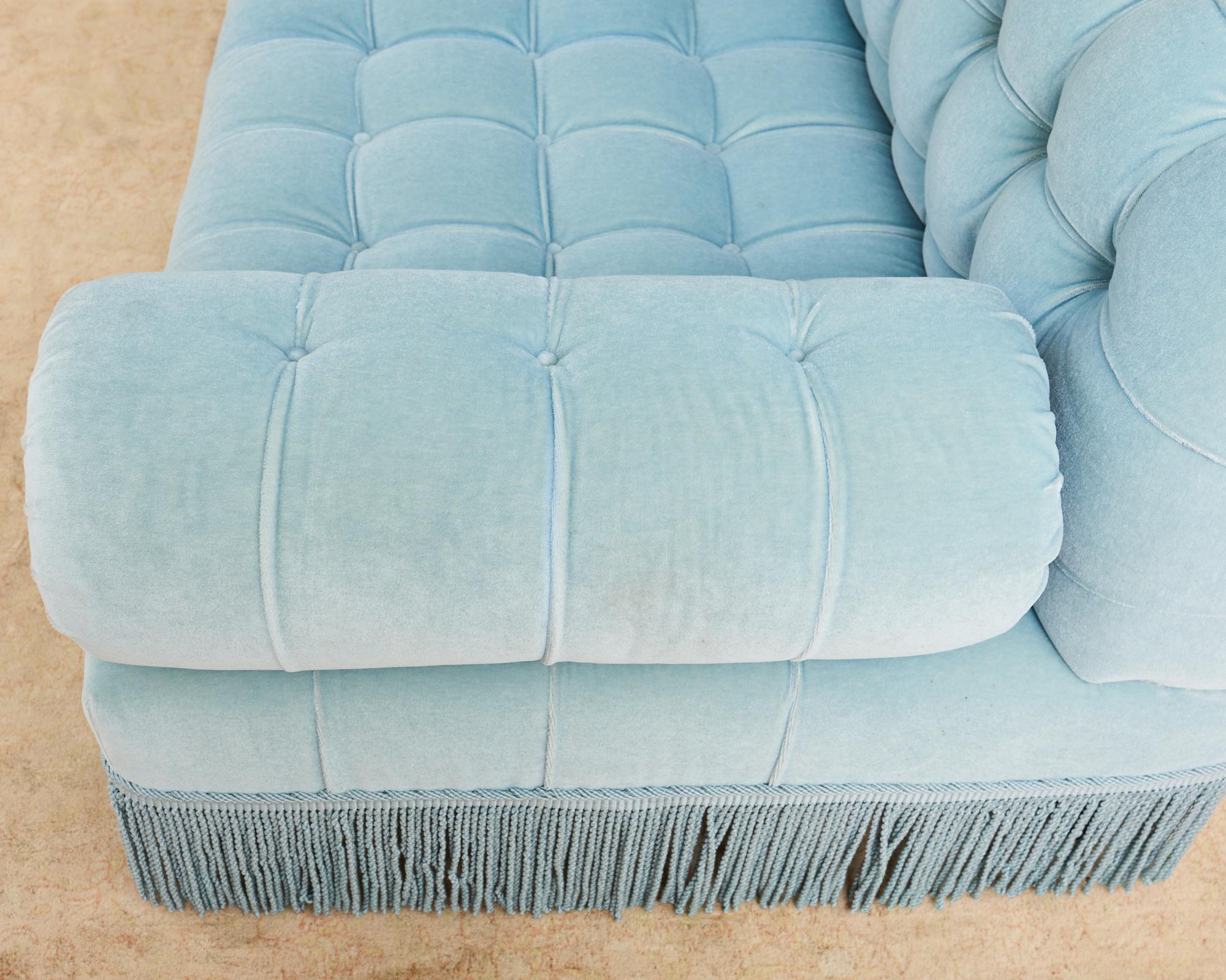 George Smith Mohair Samt Ottomane Sofa Banquette im Angebot 5