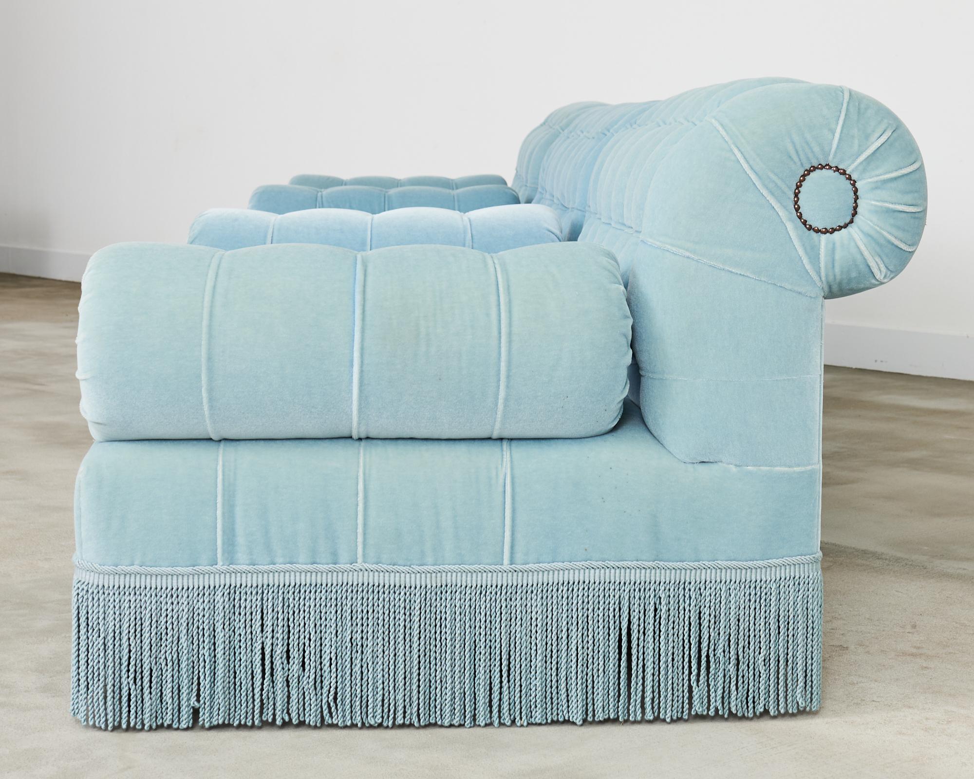 George Smith Mohair Samt Ottomane Sofa Banquette im Angebot 7