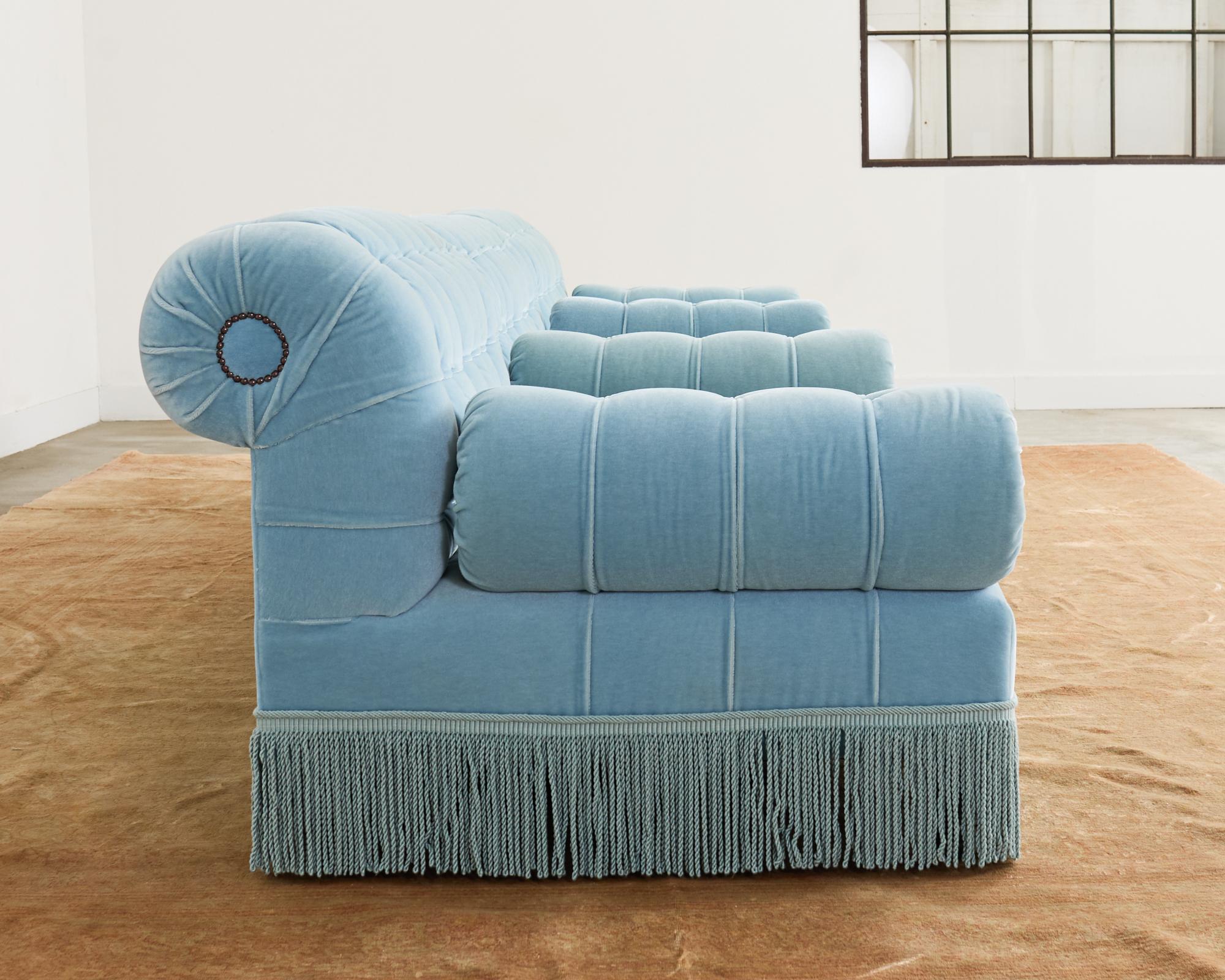 George Smith Mohair Samt Ottomane Sofa Banquette im Angebot 9