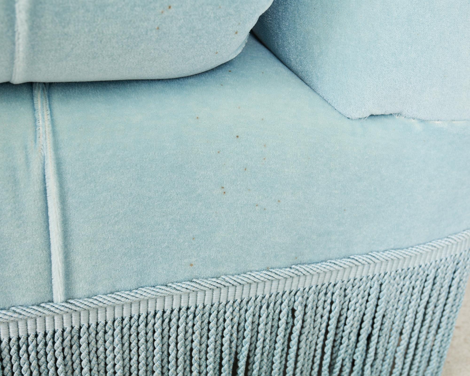 George Smith Mohair Samt Ottomane Sofa Banquette im Angebot 10