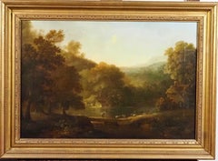 A classical landscape with a shepherd and his flock