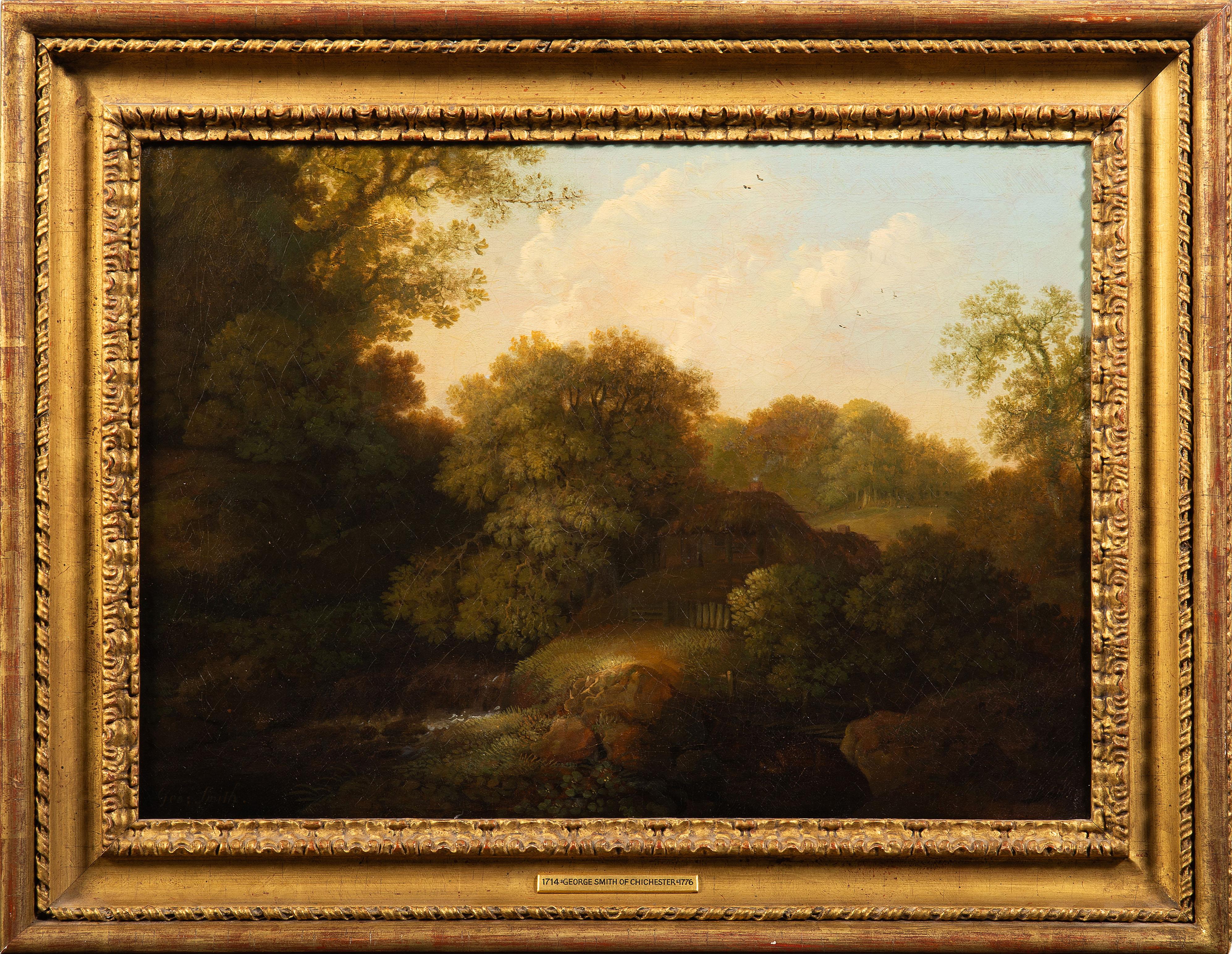 A pair of Classical landscapes - Brown Landscape Painting by George Smith of Chichester