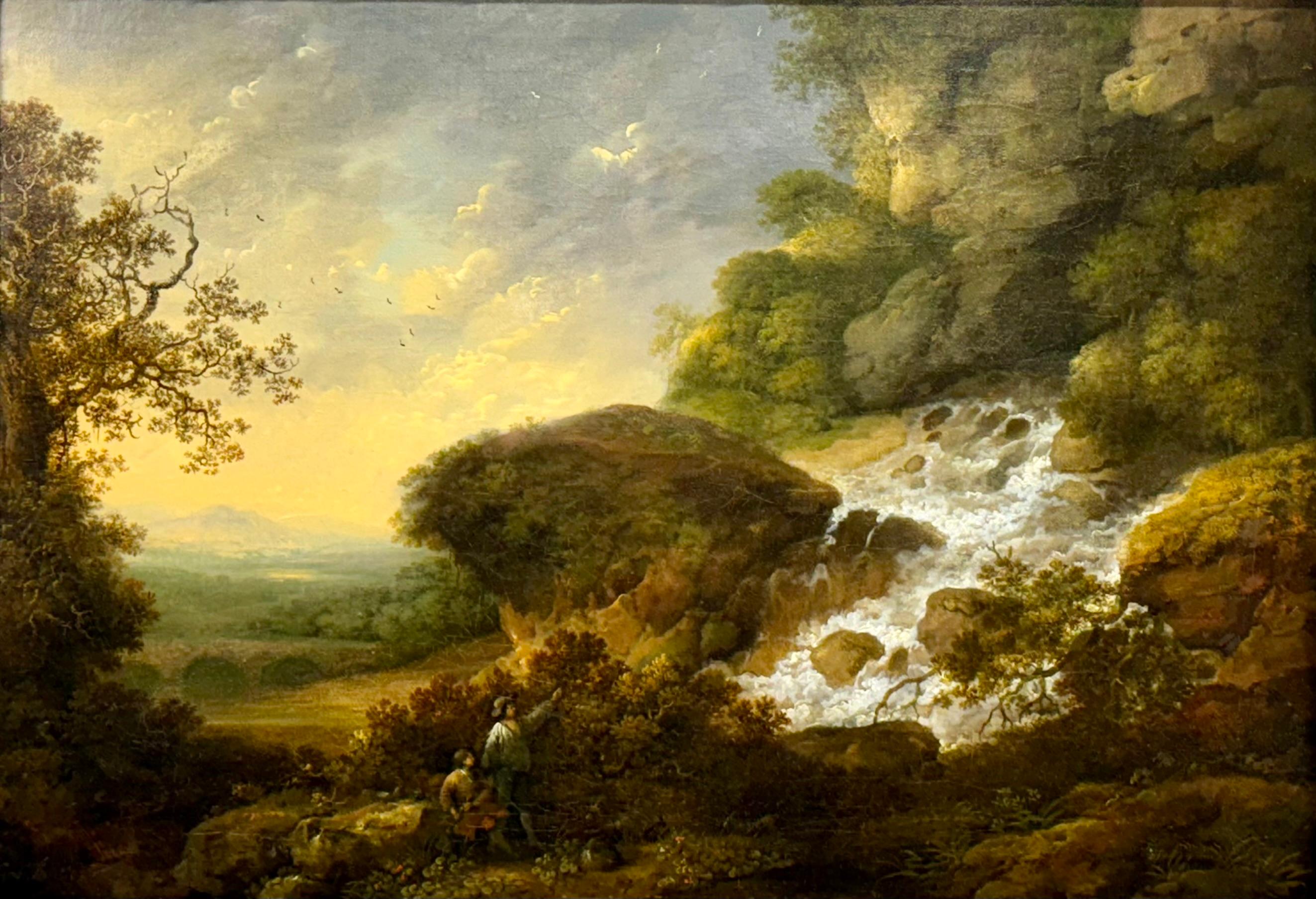 George Smith aus Chichester (1714-1776)
Landschaft mit Gänseblümchen in der Nähe eines Wasserfalles
Öl auf Leinwand
Gezeichnet 'Geo. Smith' unten links
Leinwand Größe 18 x 25 in
Gerahmt Größe 24 x 31 in

Provenienz
Aus der Sammlung von Trevor