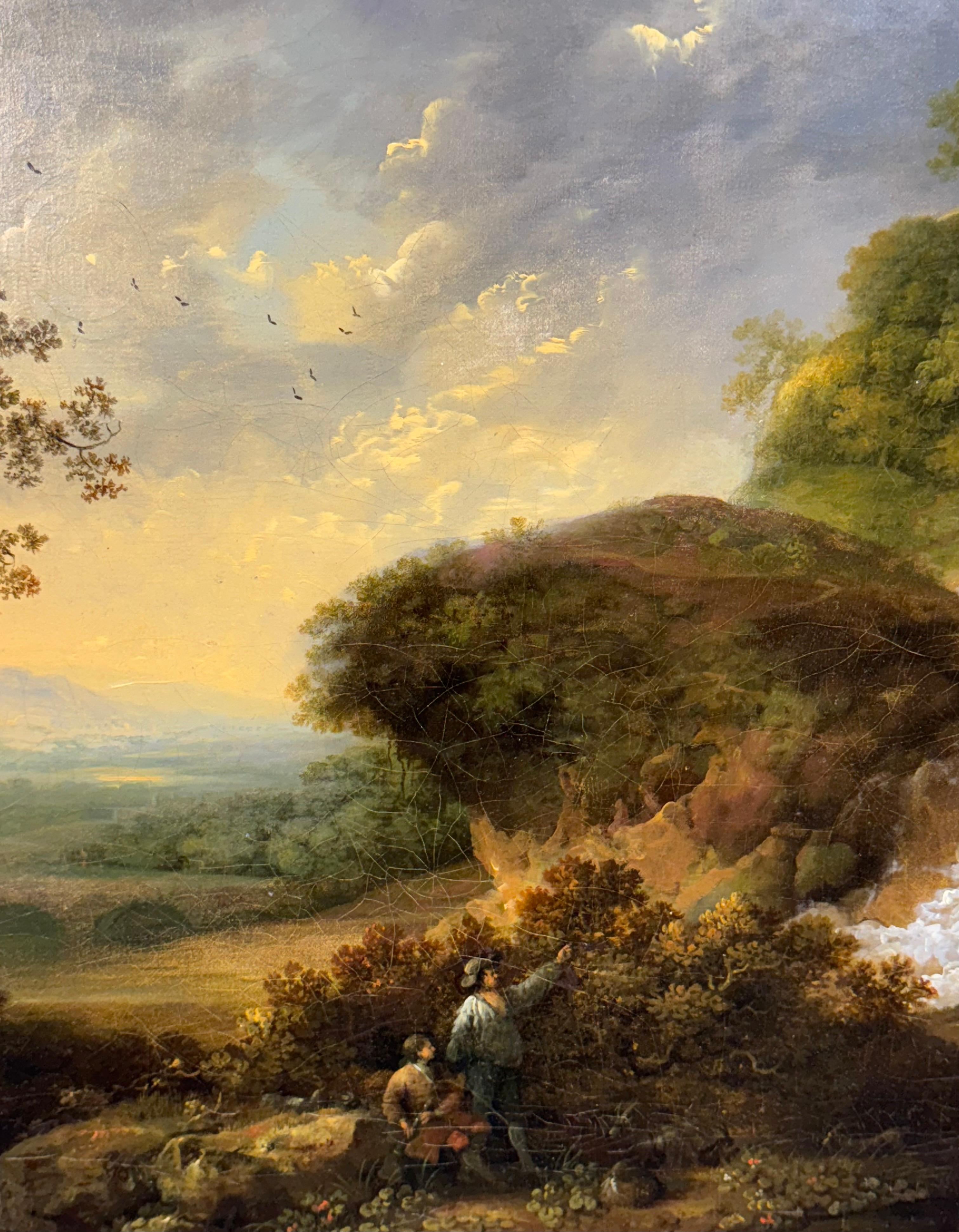 Landschaft mit Gänseblümchen in der Nähe eines Wasserfalles im Angebot 2