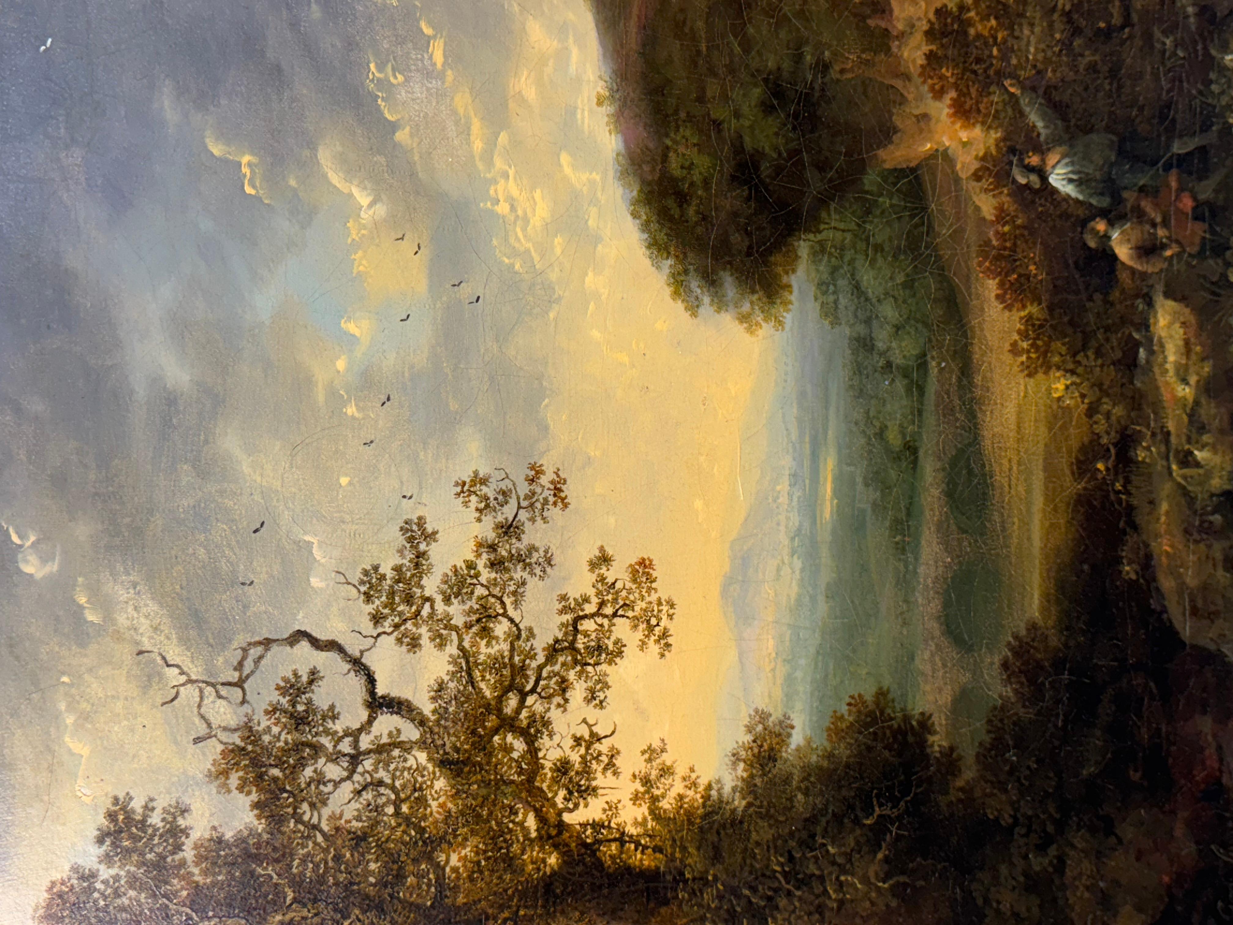 Landschaft mit Gänseblümchen in der Nähe eines Wasserfalles im Angebot 3