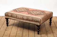George Smith Rectangular Ottoman with Unique Kilim Top