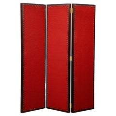 George Smith Red Boucle Room Divider Screen