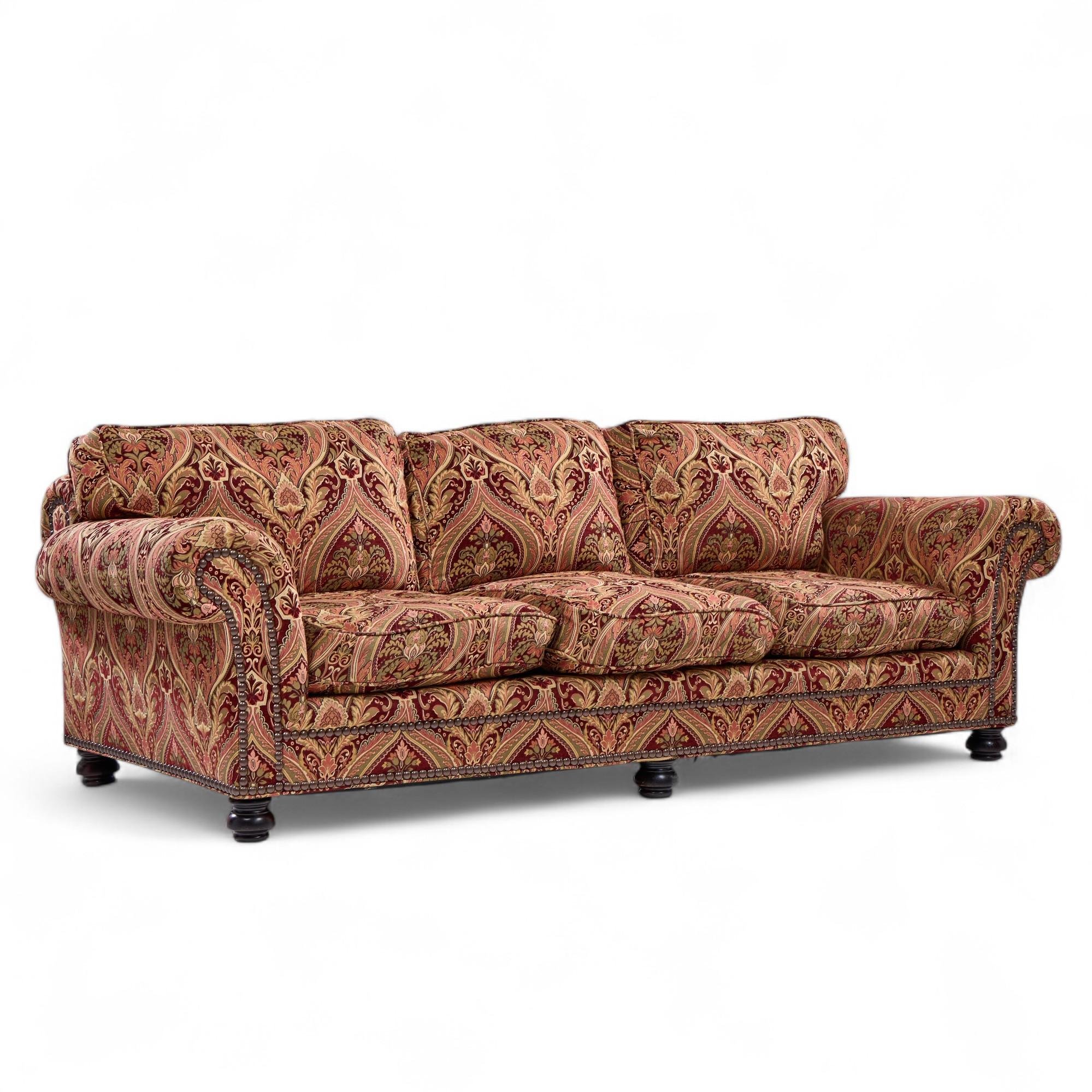 Modern George Smith Roll Arm Sofa - Pair For Sale
