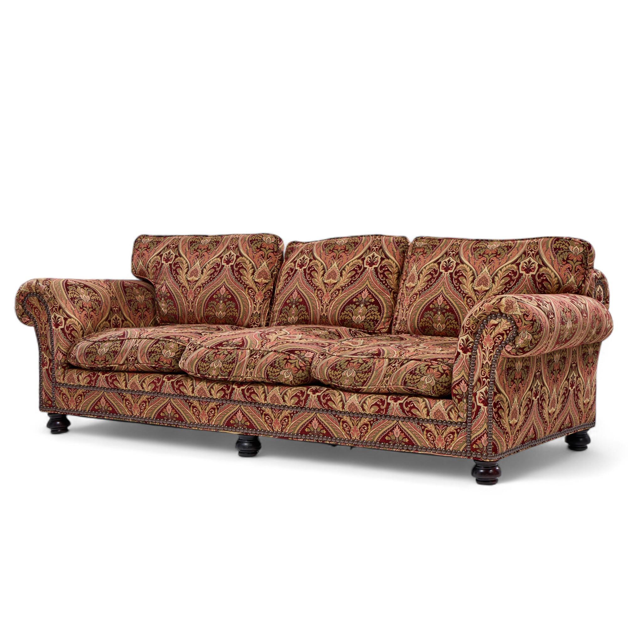 George Smith Roll Arm Sofa - Pair In Good Condition For Sale In Franklin Park, IL