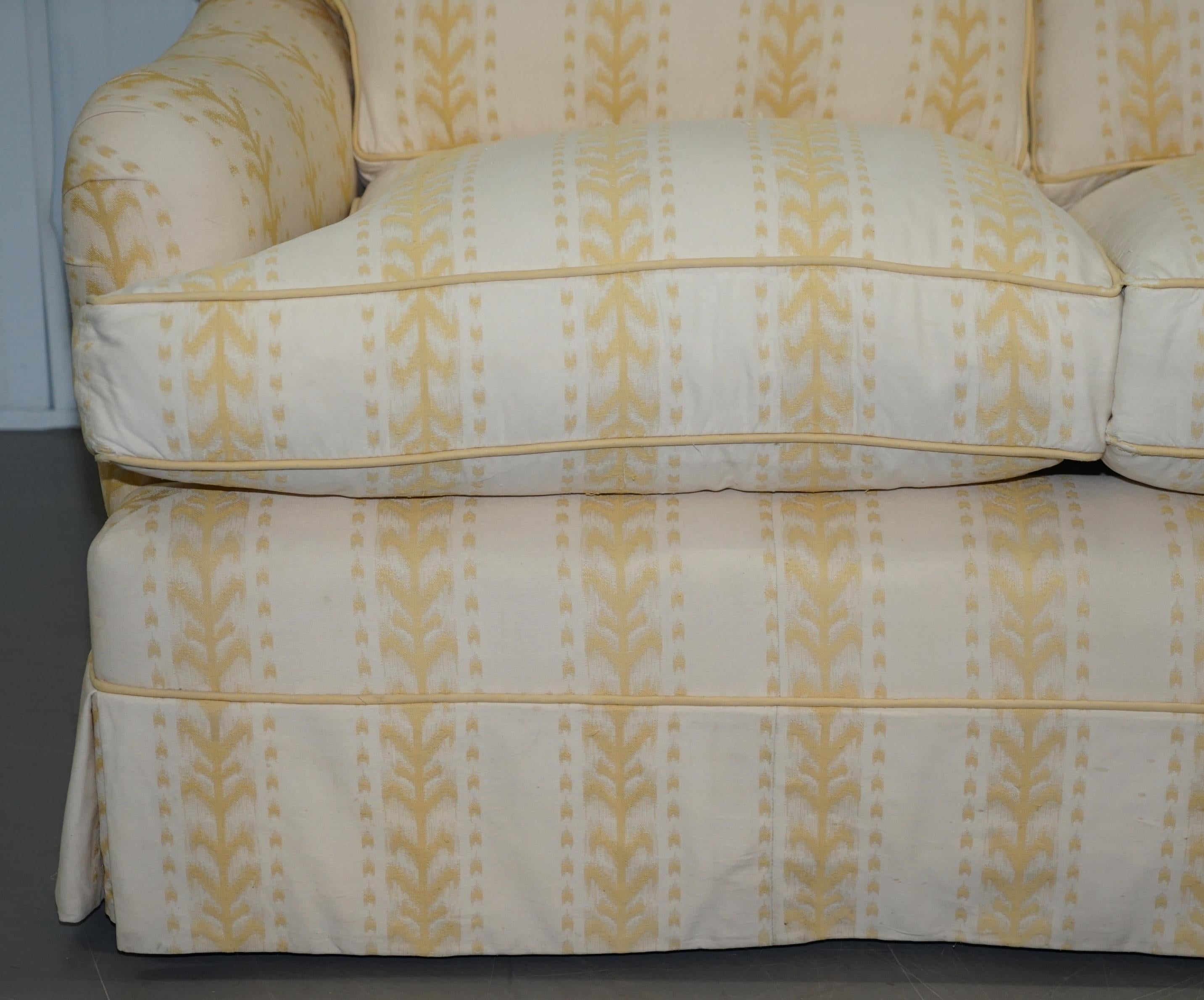 Upholstery George Smith Scroll Arm Three-Seat Sofa Feather Filled Cushions
