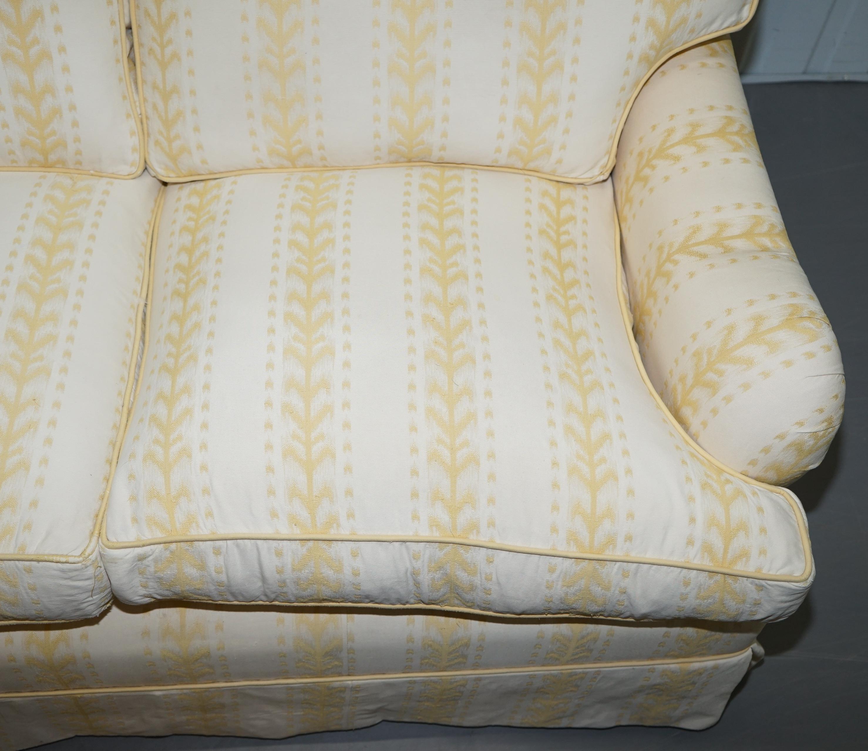 English George Smith Scroll Arm Three-Seat Sofa Feather Filled Cushions