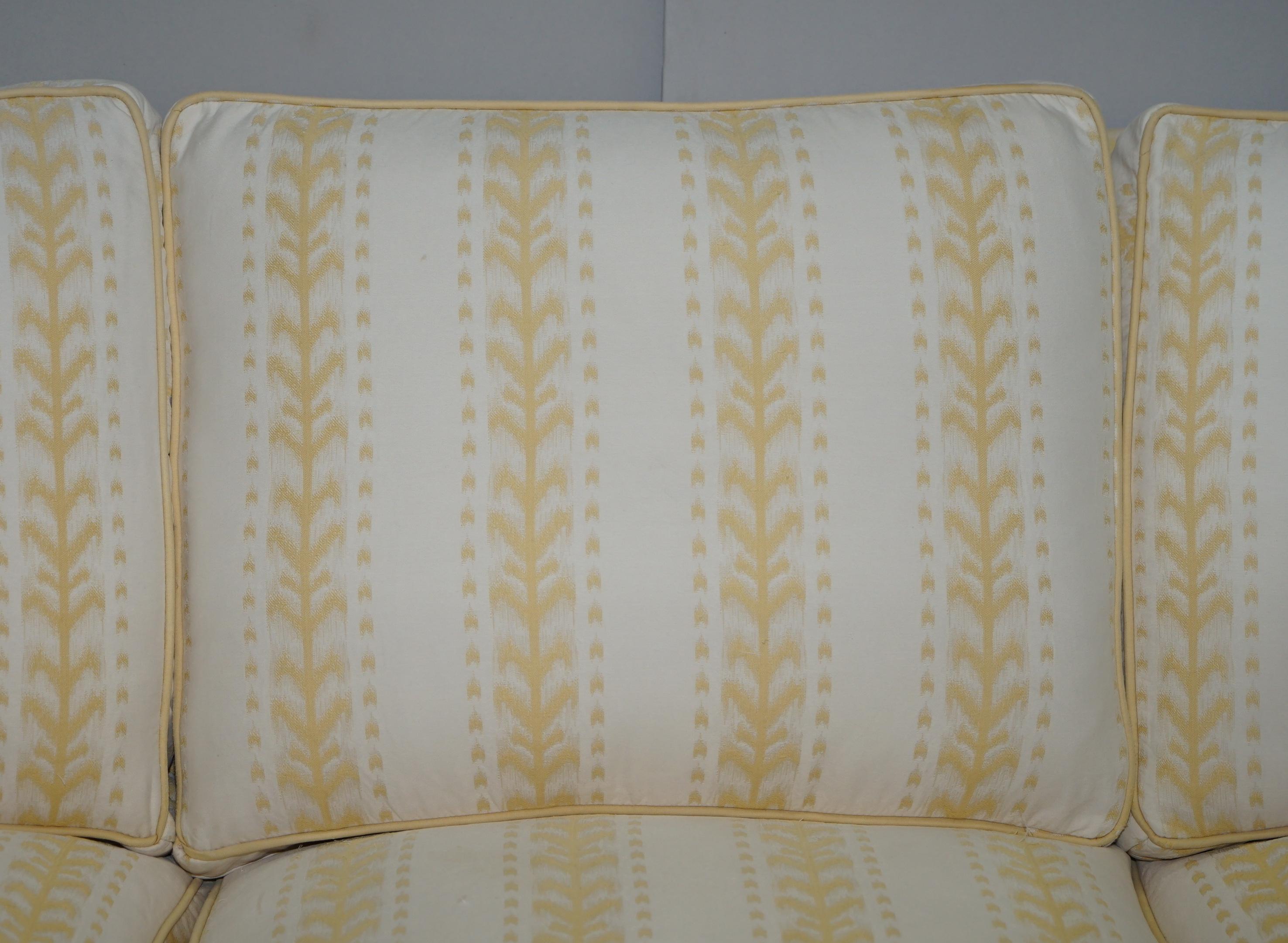 George Smith Scroll Arm Three-Seat Sofa Feather Filled Cushions In Fair Condition In West Sussex, Pulborough