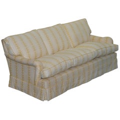 George Smith Scroll Arm Three-Seat Sofa Feather Filled Cushions