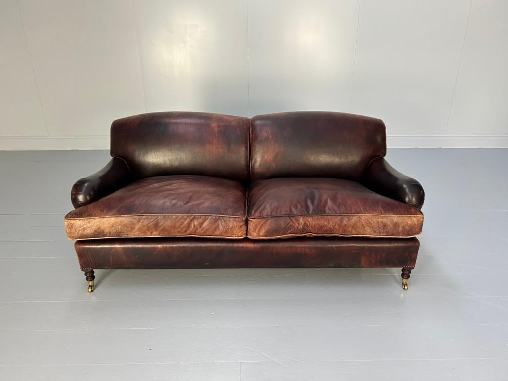 George Smith „Signature“ 2,5-Sitz-Sofa - In Ochsenblutleder im Zustand „Gut“ im Angebot in Barrowford, GB
