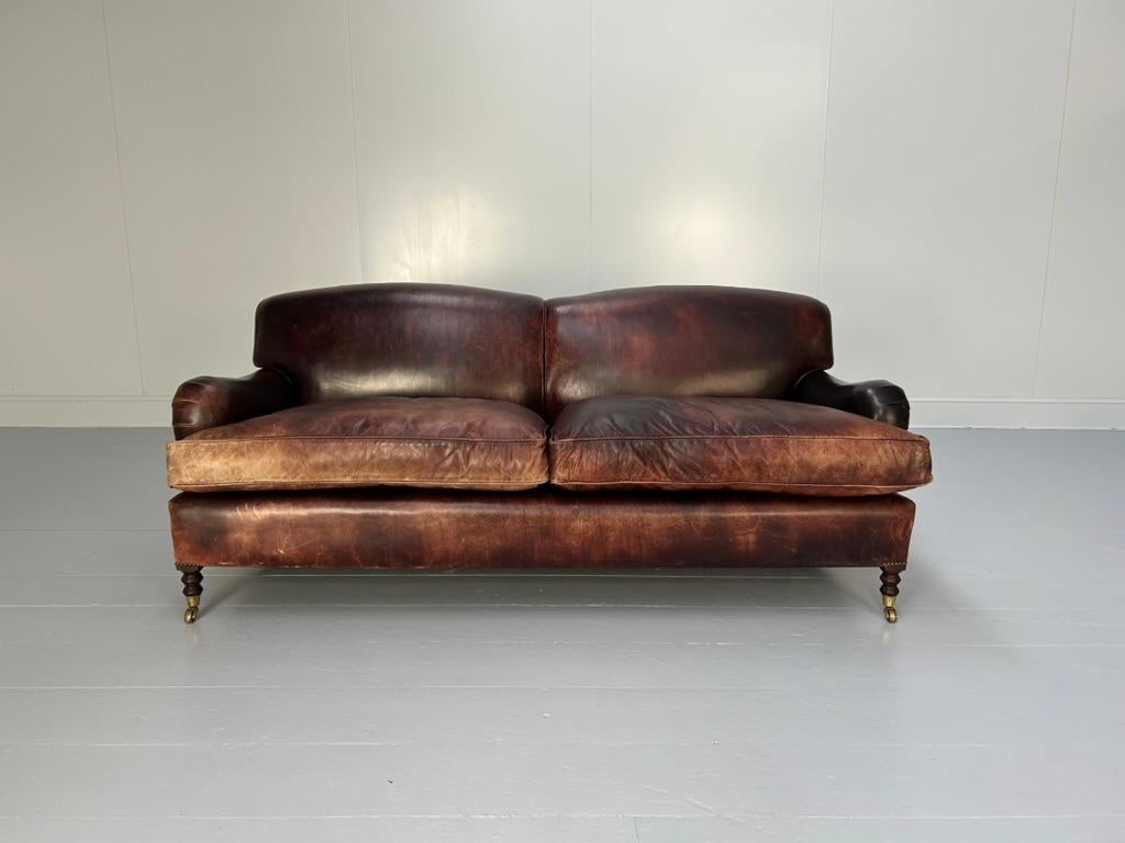 George Smith „Signature“ 2,5-Sitz-Sofa - In Ochsenblutleder im Zustand „Gut“ im Angebot in Barrowford, GB