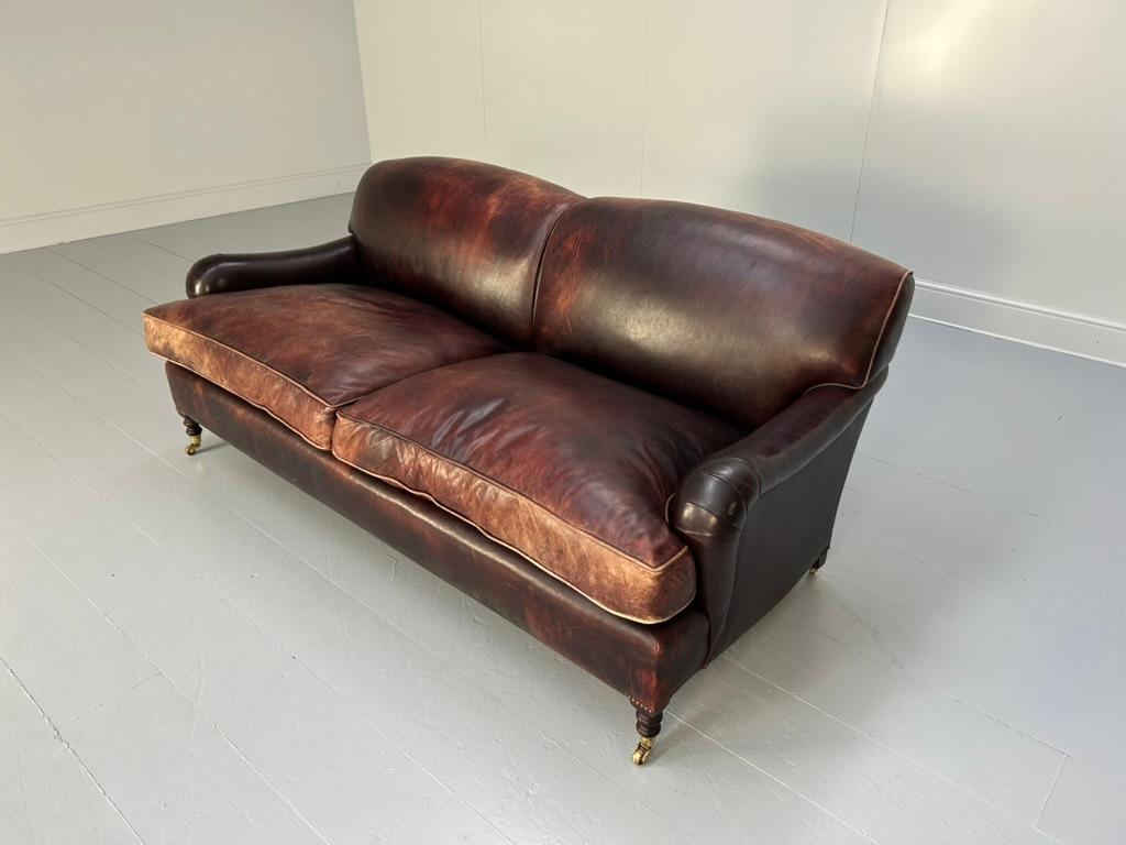 George Smith „Signature“ 2,5-Sitz-Sofa - In Ochsenblutleder (Leder) im Angebot
