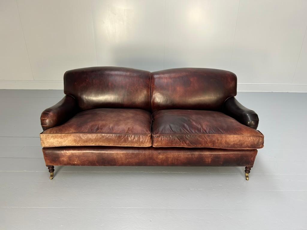 George Smith „Signature“ 2,5-Sitz-Sofa - In Ochsenblutleder (Leder) im Angebot