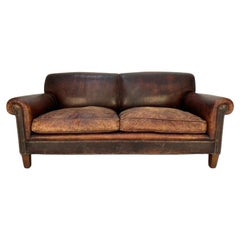 Sofa « Signature » de George Smith, 2,5 places, en cuir sang de bœuf