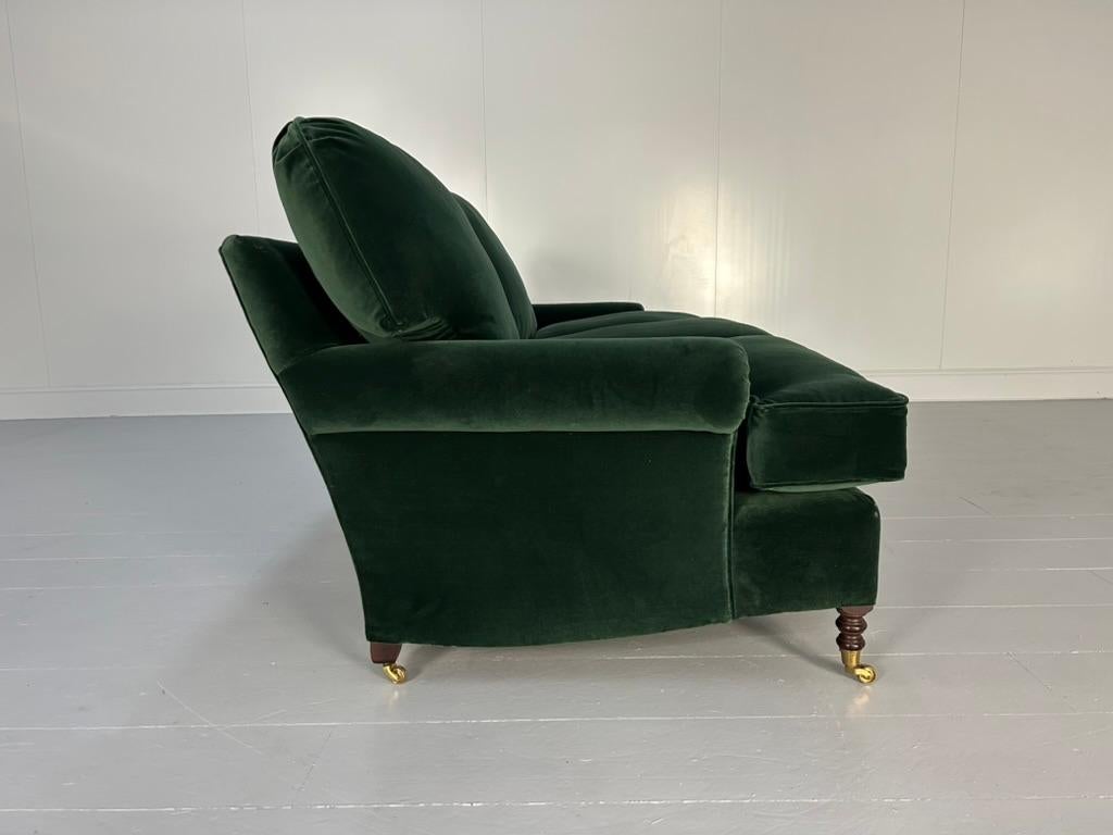 Velours Canapé 3 places « Signature » de George Smith, en velours italien vert foncé en vente