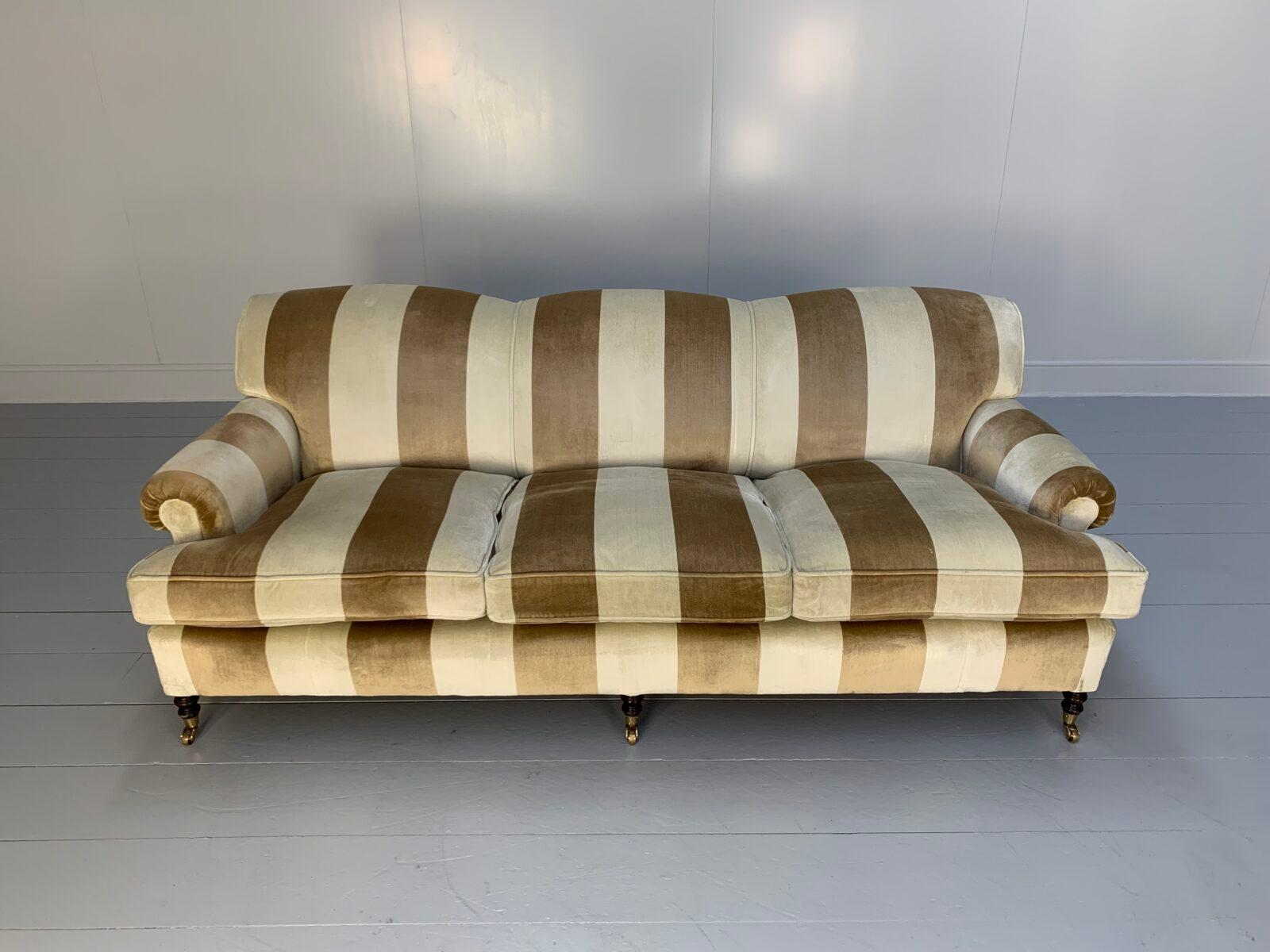George Smith “Signature” 3-Seat Sofa – In Stripe Velvet 3