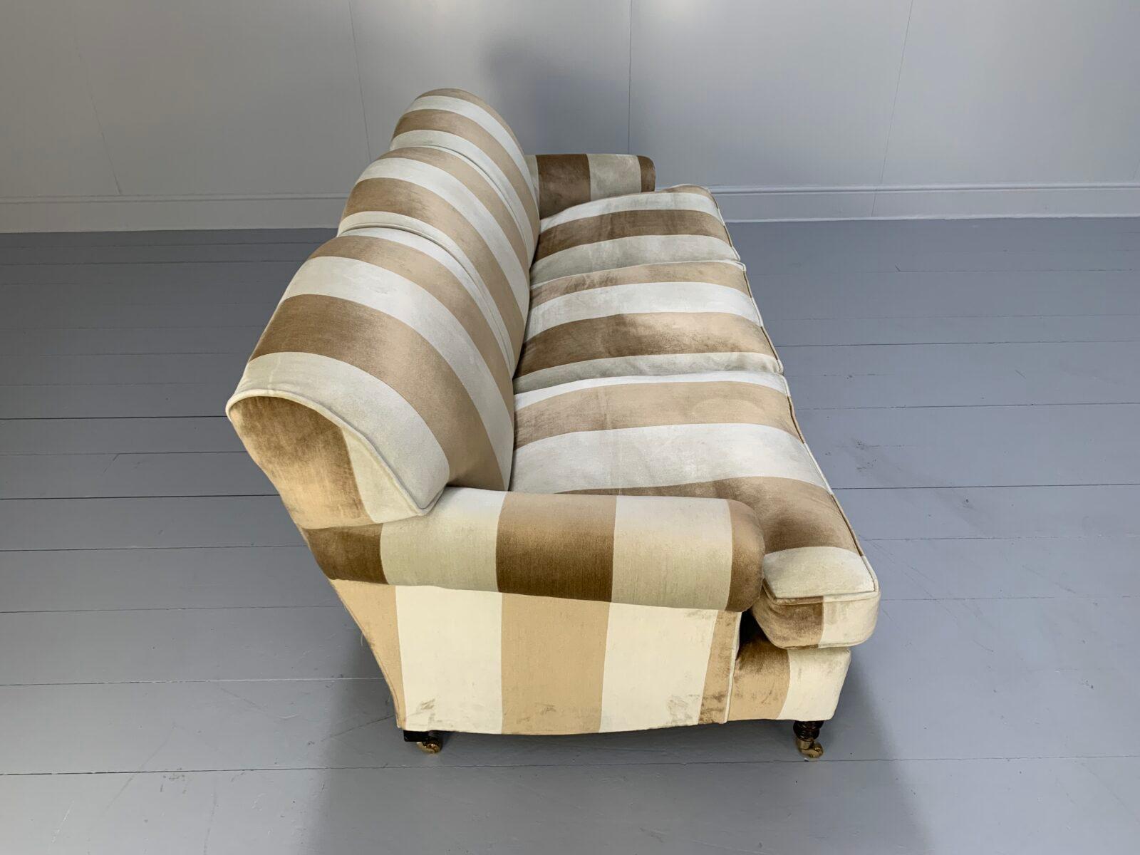 George Smith “Signature” 3-Seat Sofa – In Stripe Velvet 4