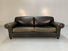 George Smith Signature “Elverdon-Arm” Large 2.5-Seat Sofa – In Green Leather