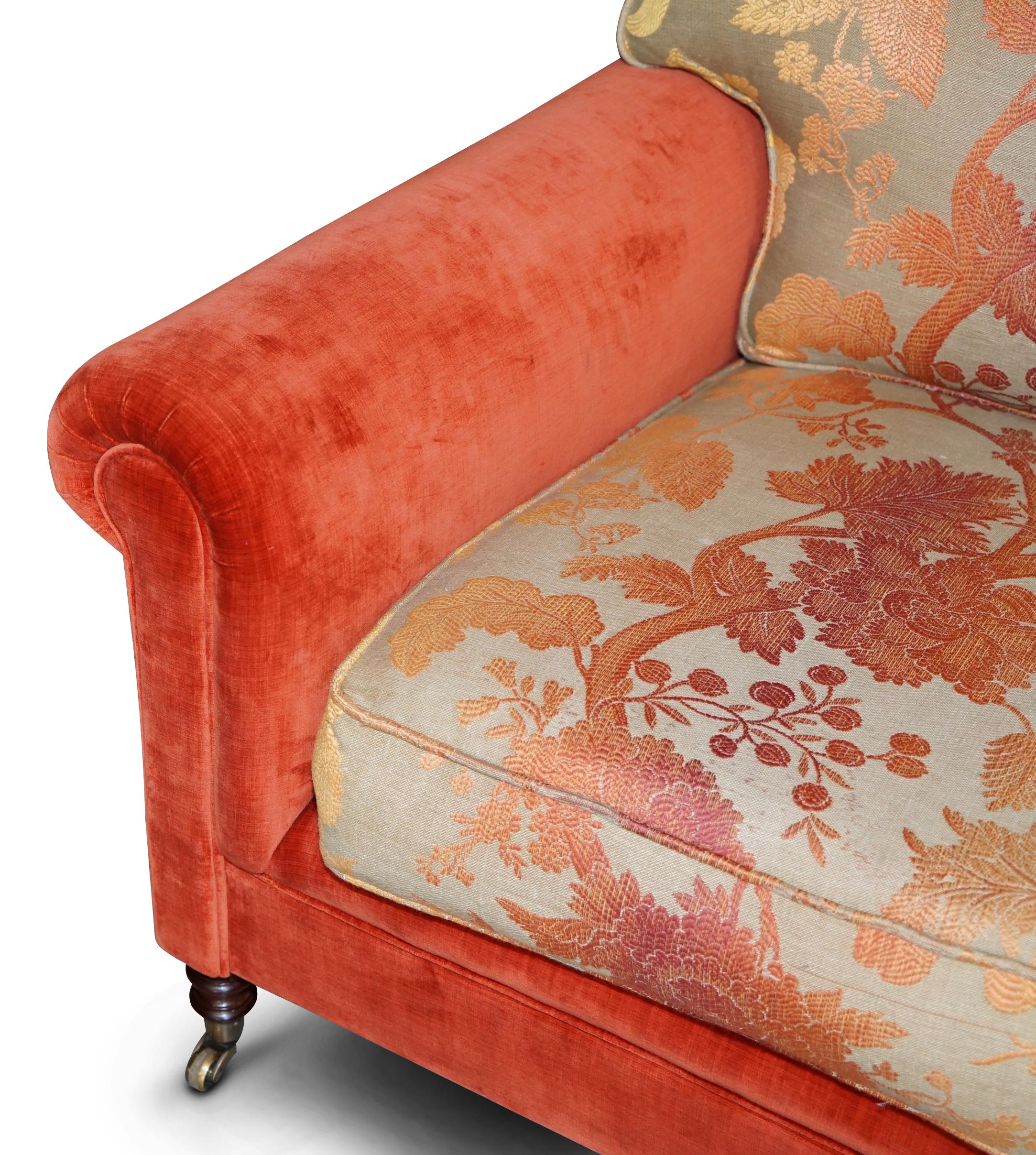 Grand canapé d'angle à sept mers caractéristique de George Smith avec tapisserie florale en velours en vente 5