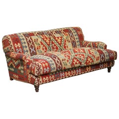 George Smith Signatur Scroll Arm Kilim gepolstertes Sofa Original Polsterung