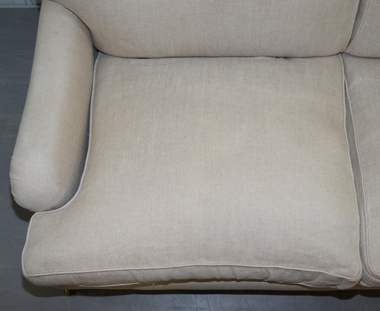 20th Century George Smith Signature Scroll Howard Arm Two, Three Seater Sofa Grey For Sale