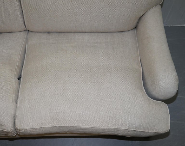 Upholstery George Smith Signature Scroll Howard Arm Two, Three Seater Sofa Grey For Sale