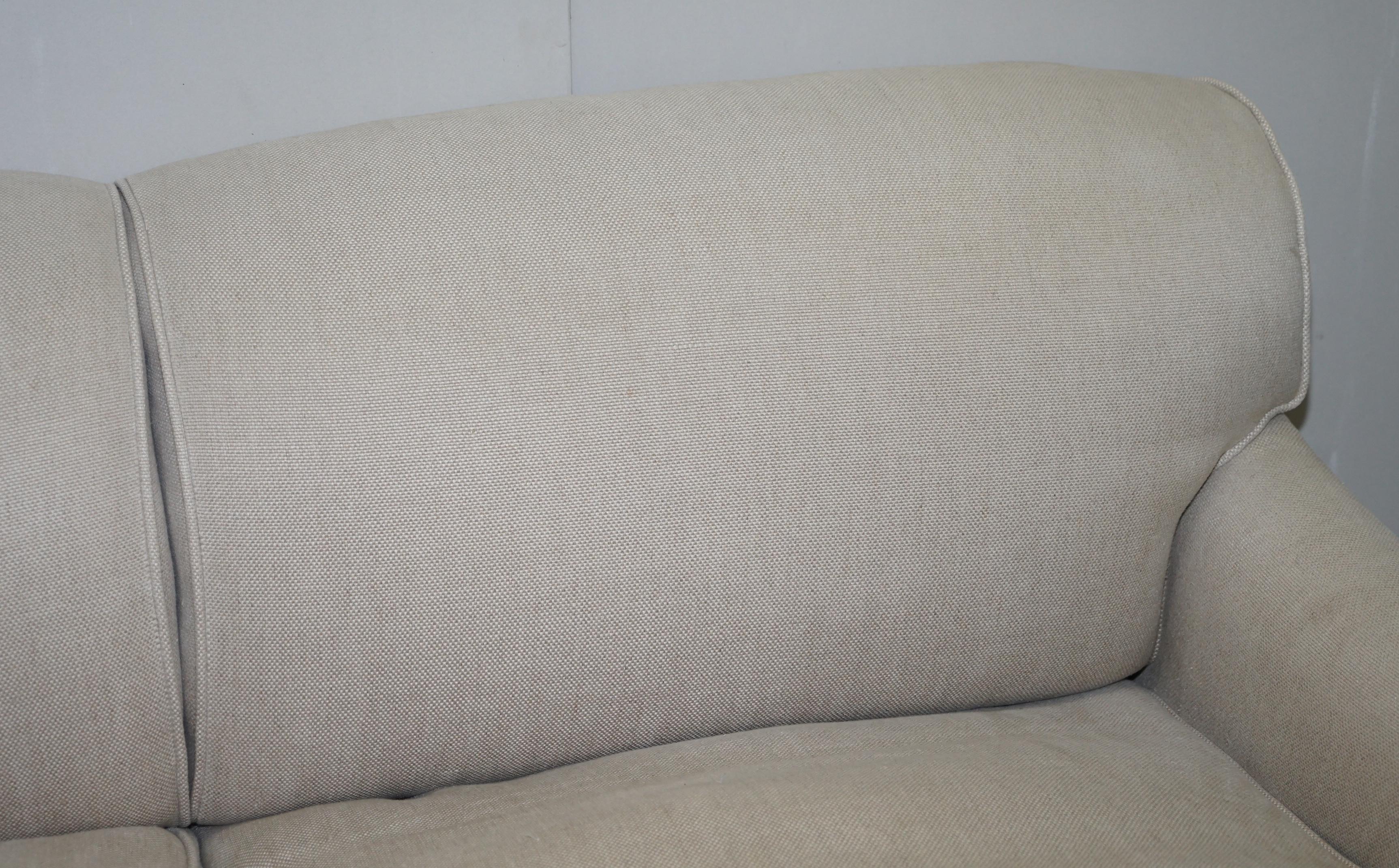 20th Century George Smith Signature Scroll Howard Arm Two, Three Seater Sofa Grey