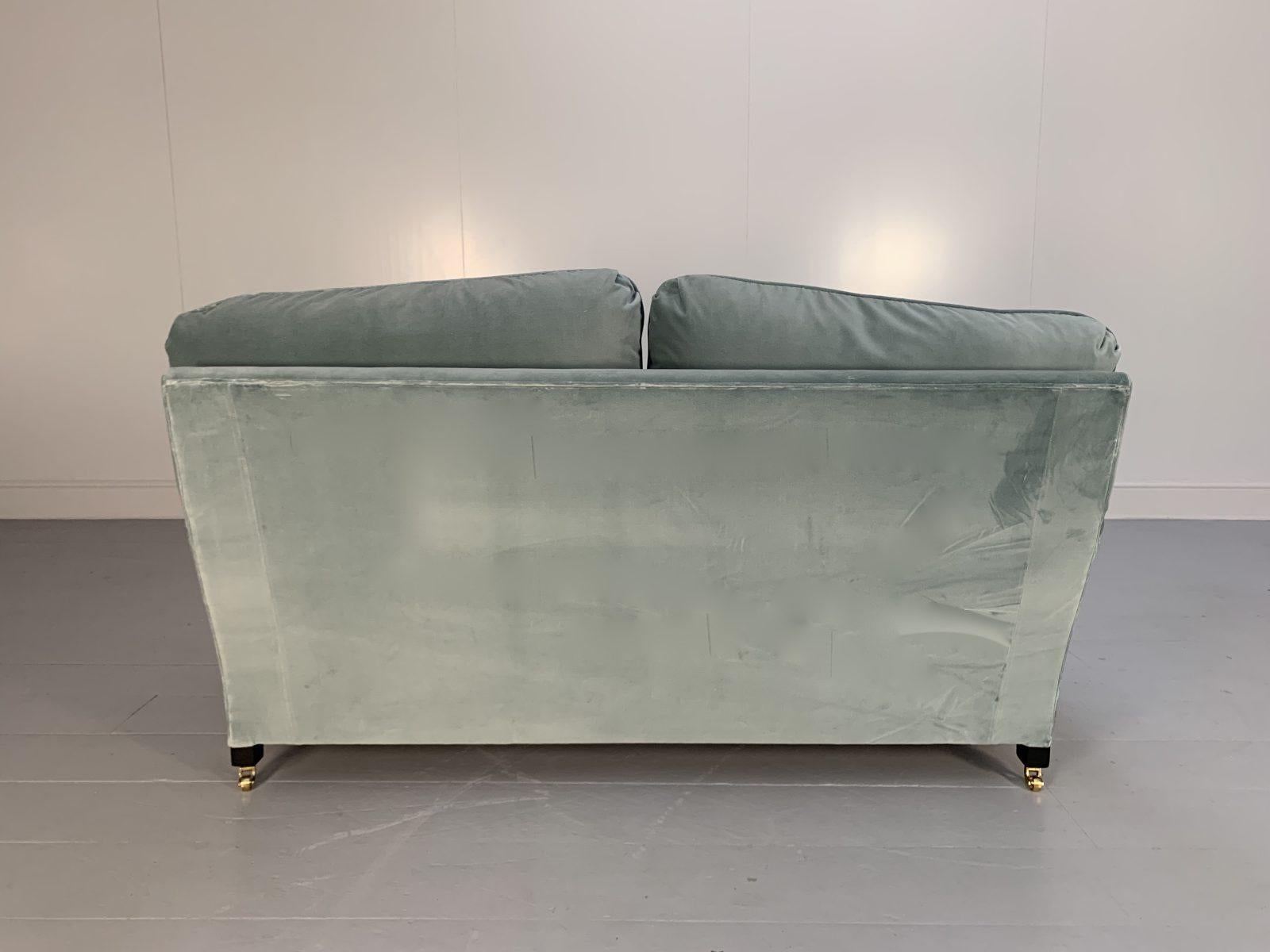 George Smith Signature Sofa - Small 2-Seat - In Pale Blue Italian Velvet Bon état - En vente à Barrowford, GB