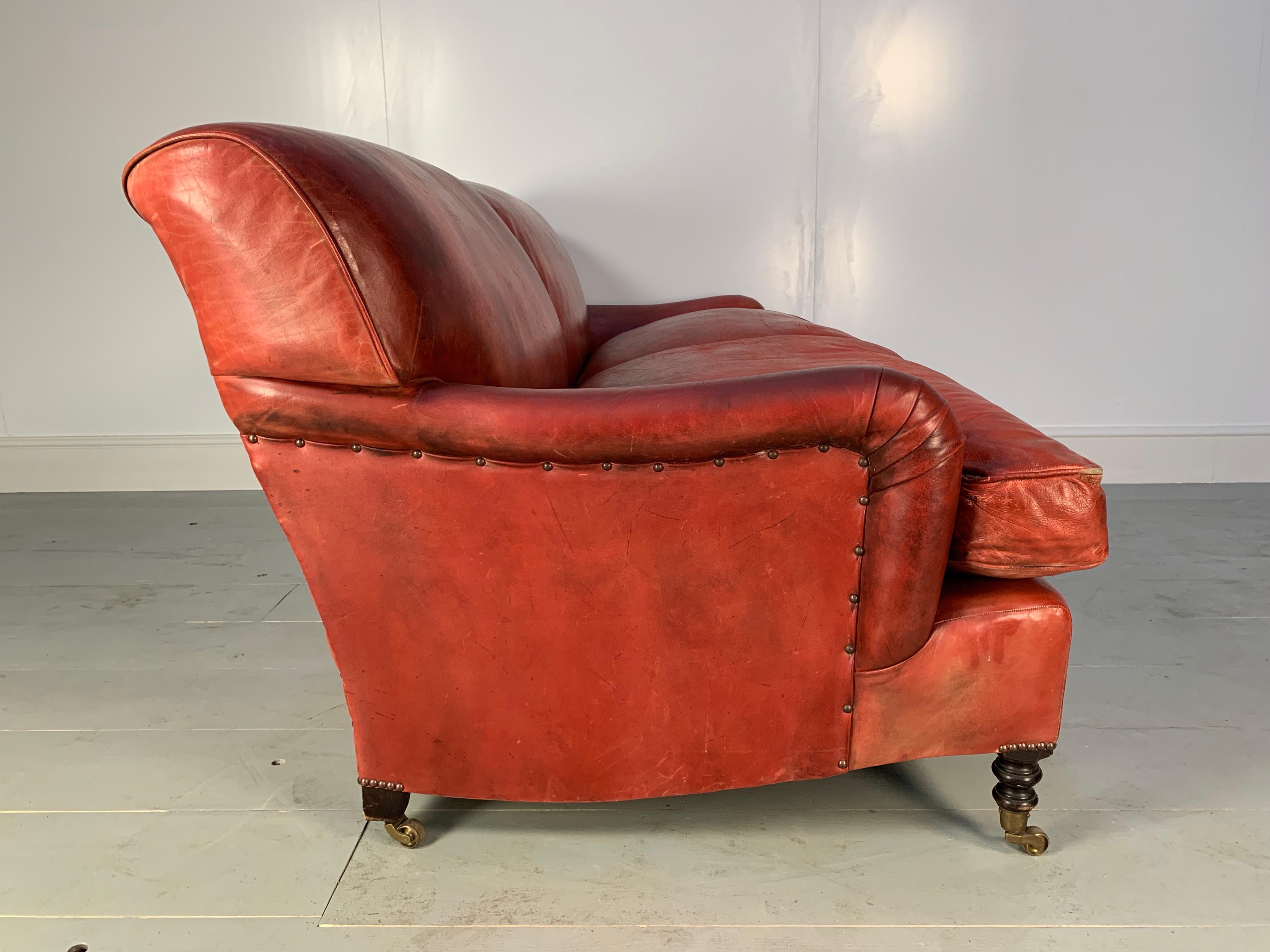 oxblood leather sofa