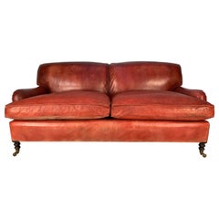 Used George Smith “Signature" Standard-Arm Large Sofa in Oxblood Leather