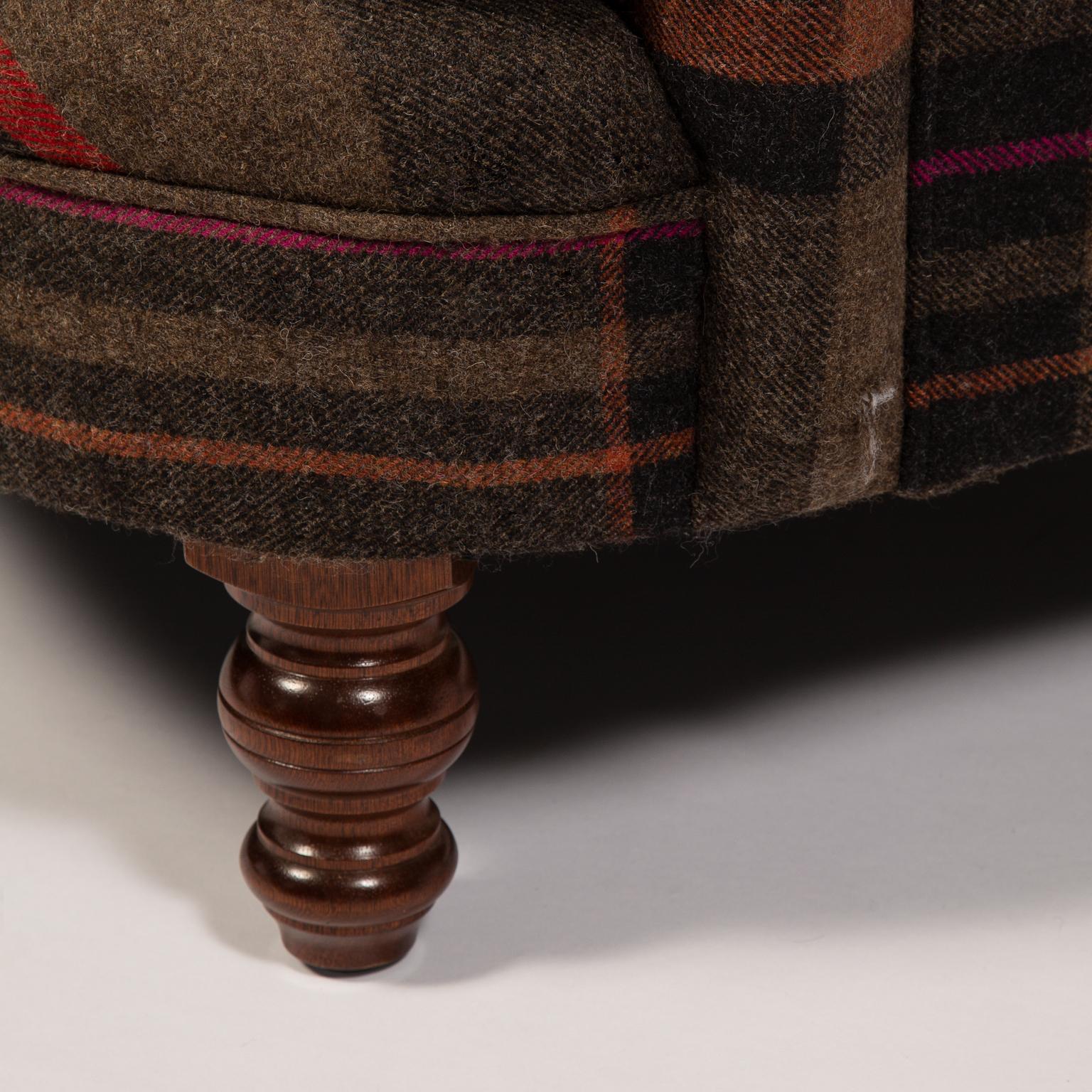 British George Smith Sofa Upholstered in Paul Smith Fabric