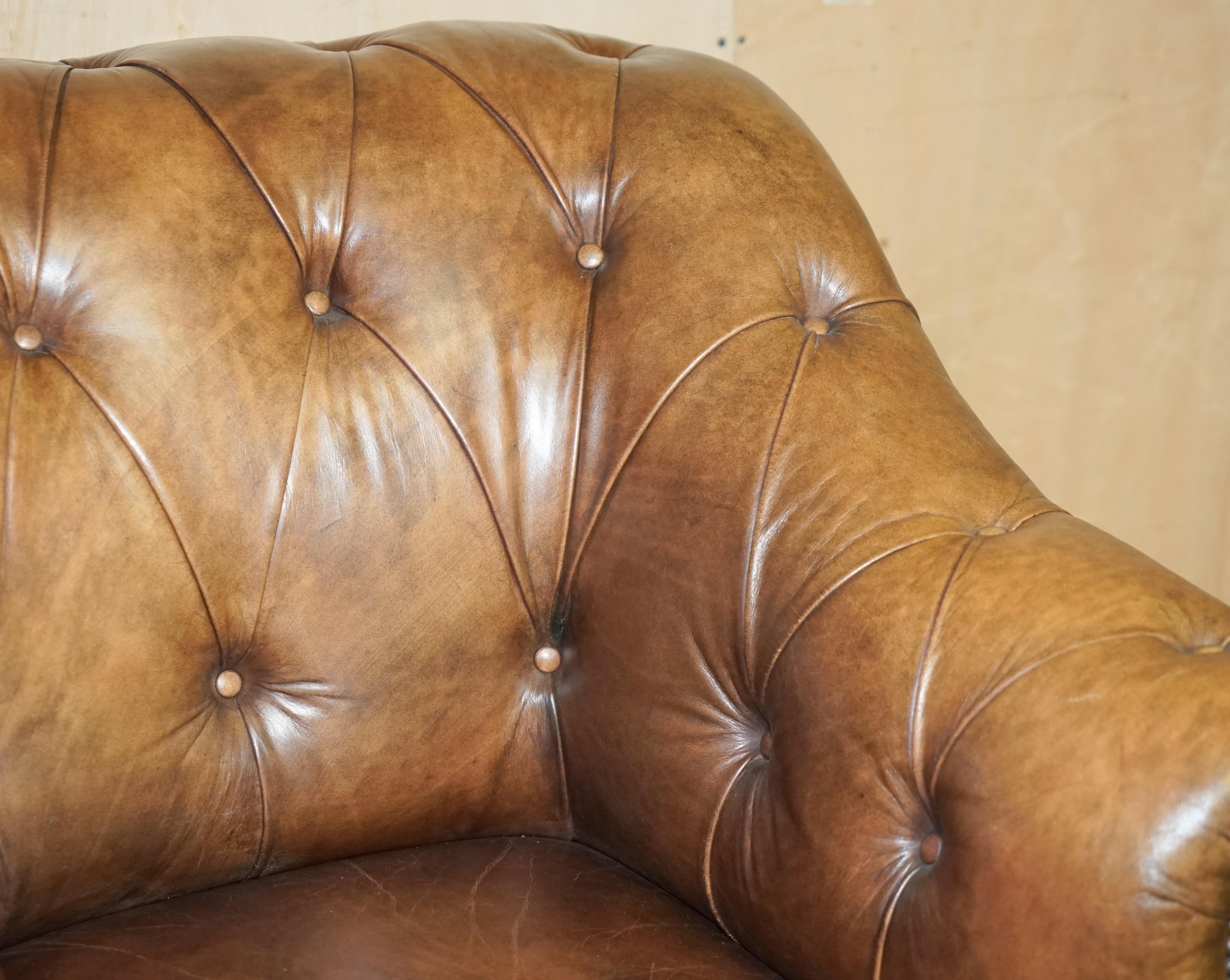 Leather  GEORGE SMiTH SOMERVILLE BROWN LEATHER CHESTERFIELD ARMCHAIR
