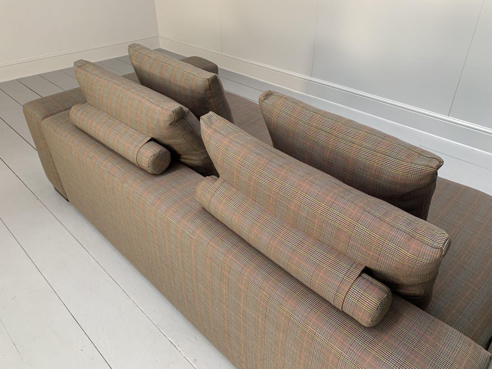 George Smith “Square” 4-Seat Sofa – In Ralph Lauren “Glen Plaid” Check For Sale 4