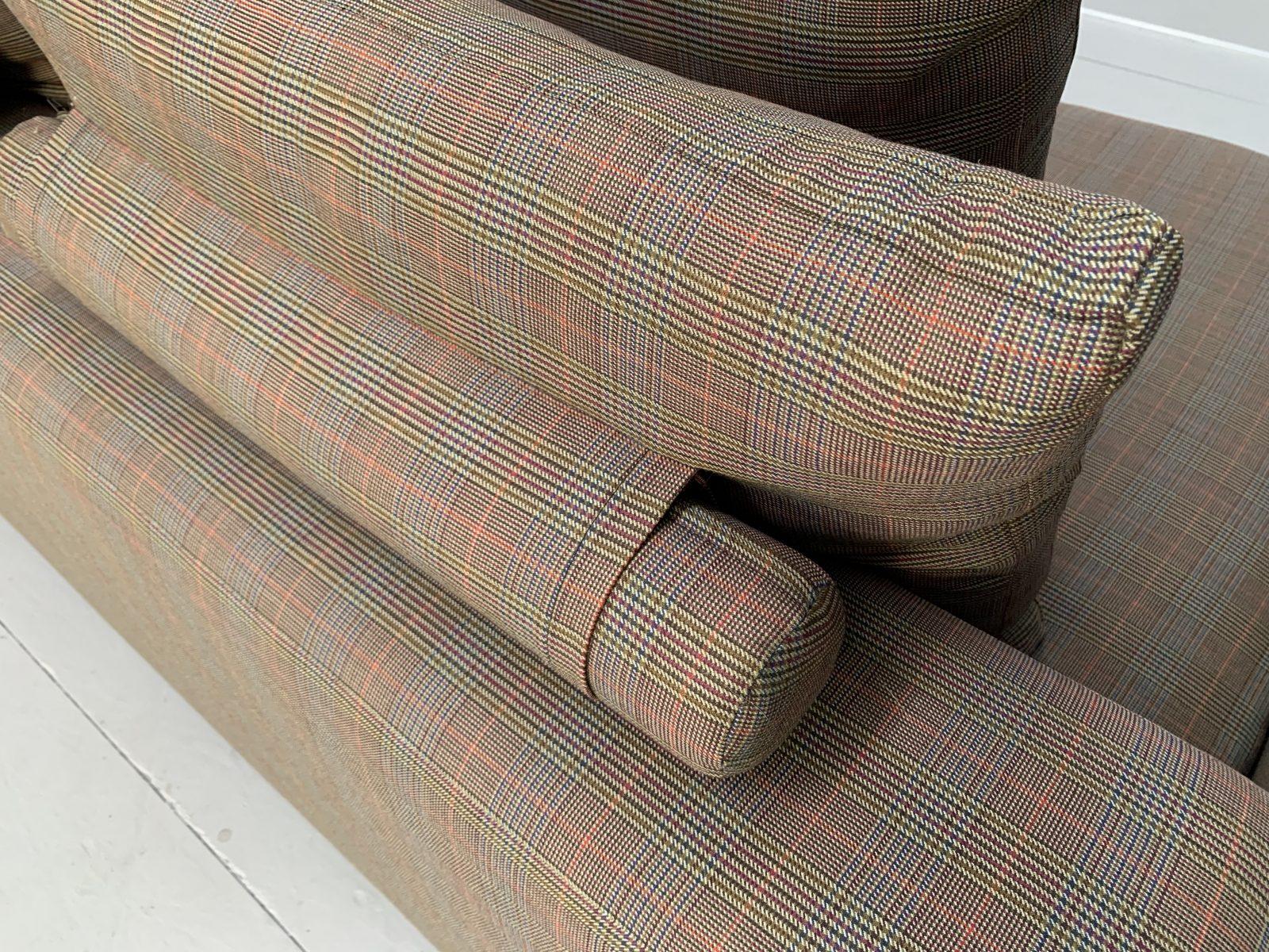 George Smith “Square” 4-Seat Sofa – In Ralph Lauren “Glen Plaid” Check For Sale 5