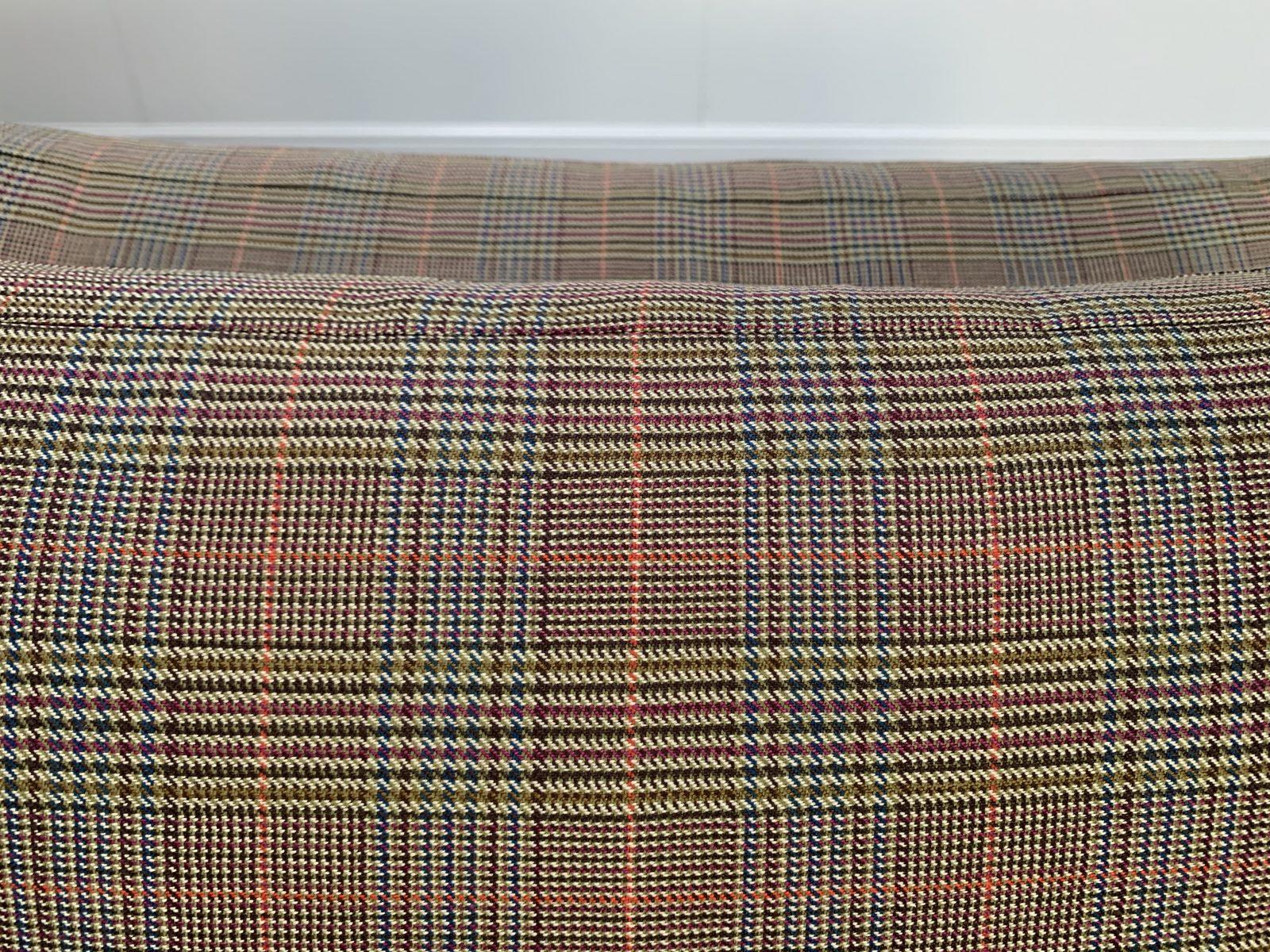 George Smith “Square” 4-Seat Sofa – In Ralph Lauren “Glen Plaid” Check For Sale 6