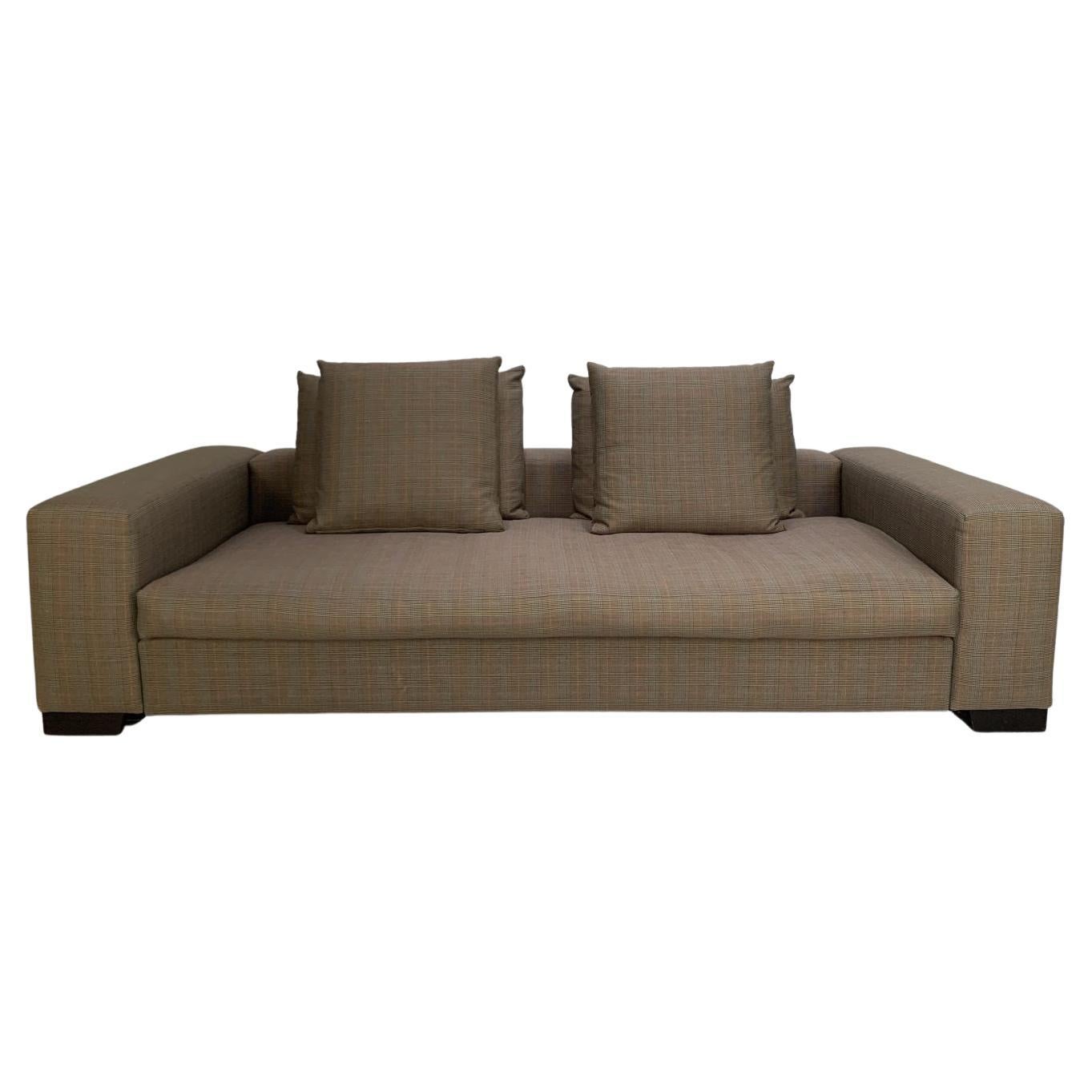 George Smith “Square” 4-Seat Sofa – In Ralph Lauren “Glen Plaid” Check For Sale