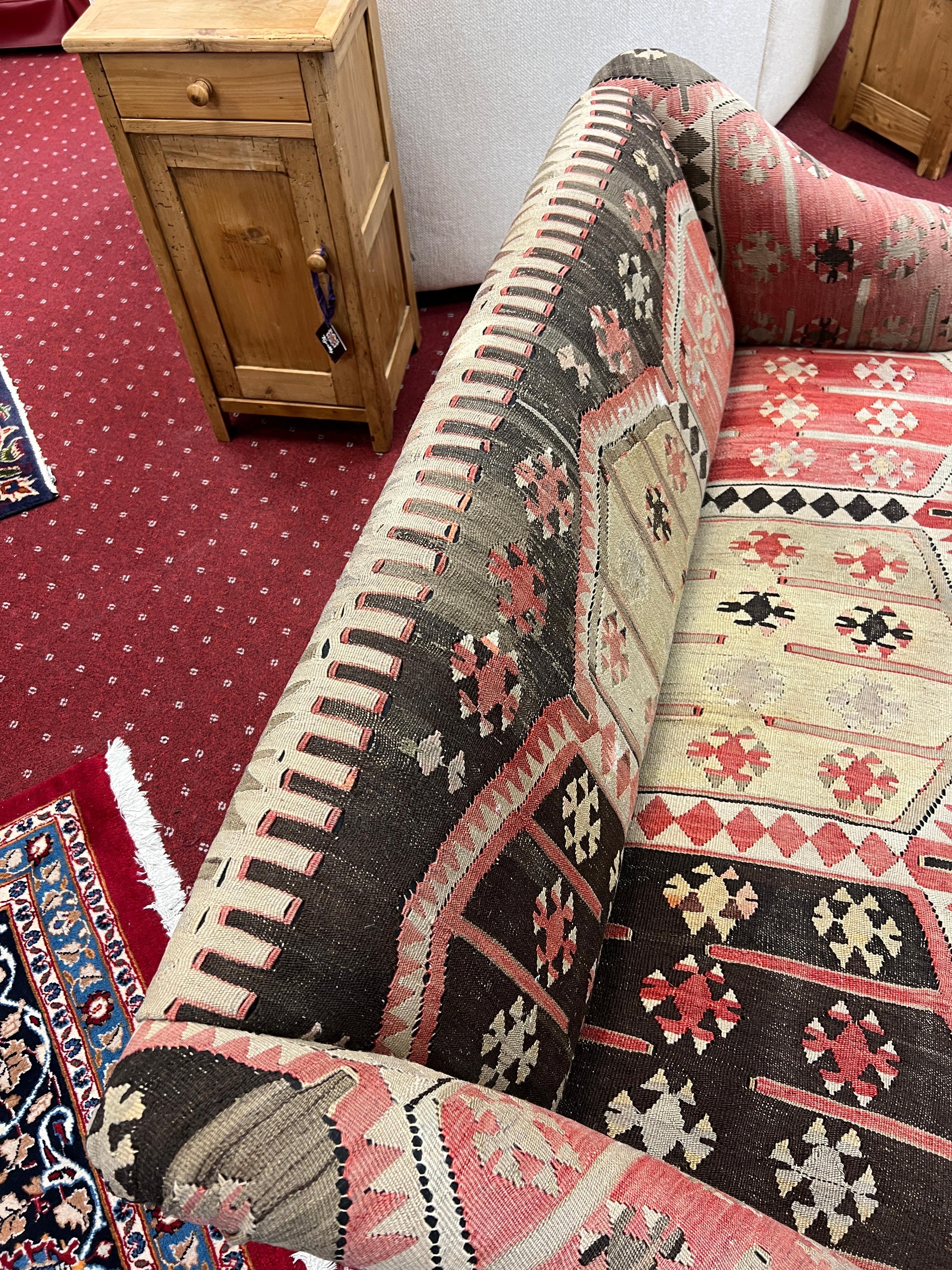 George Smith Style Kilim Upholstered 2 Seat Sofa 9