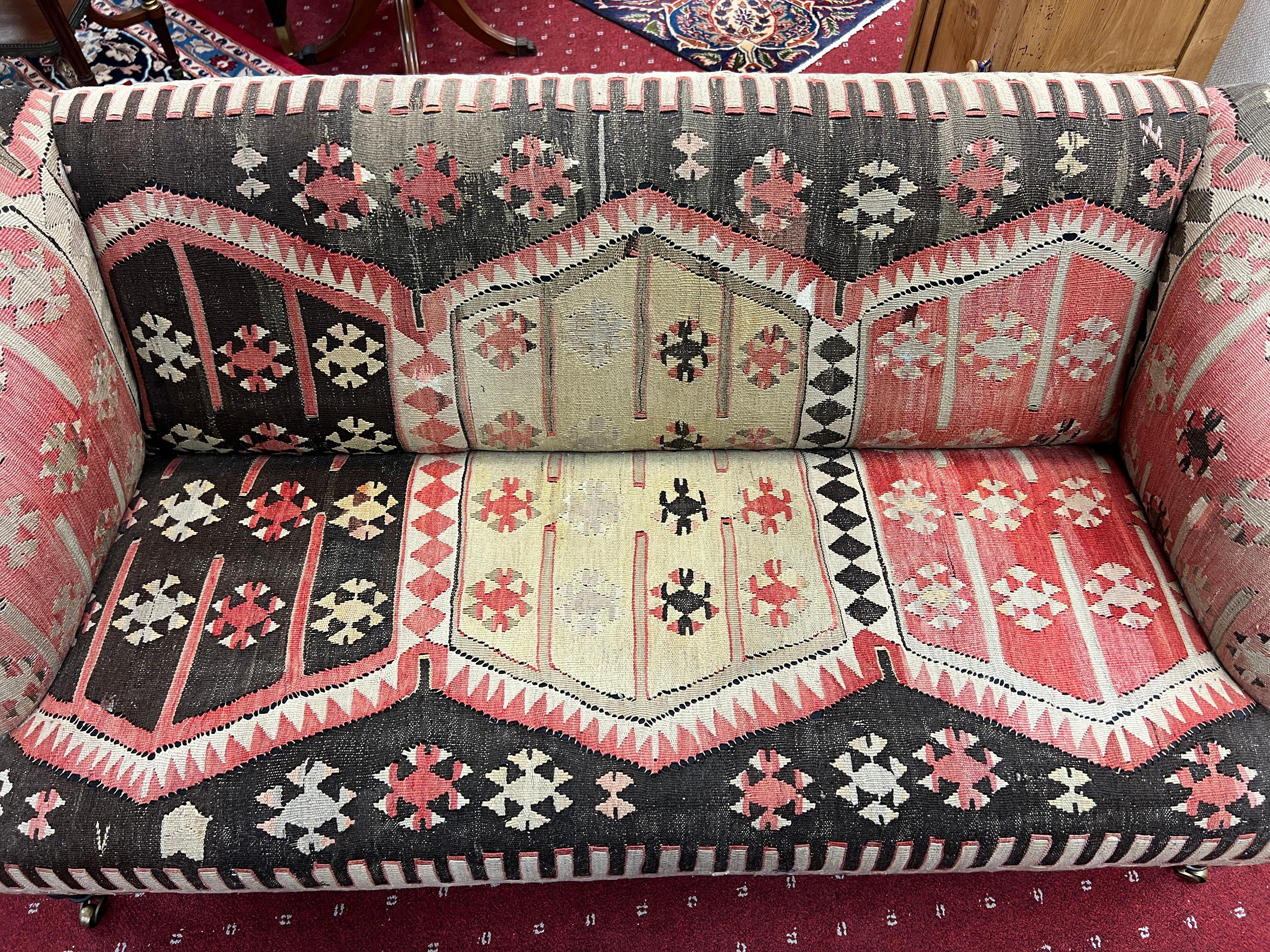 George Smith Style Kilim Upholstered 2 Seat Sofa 2