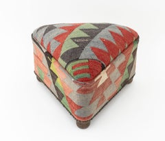 George Smith Style Kilim Upholstered Footstool