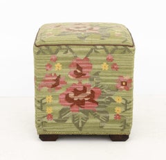 Pouf rembourré de style George Smith en kilim