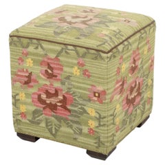Pouf rembourré de style George Smith en kilim